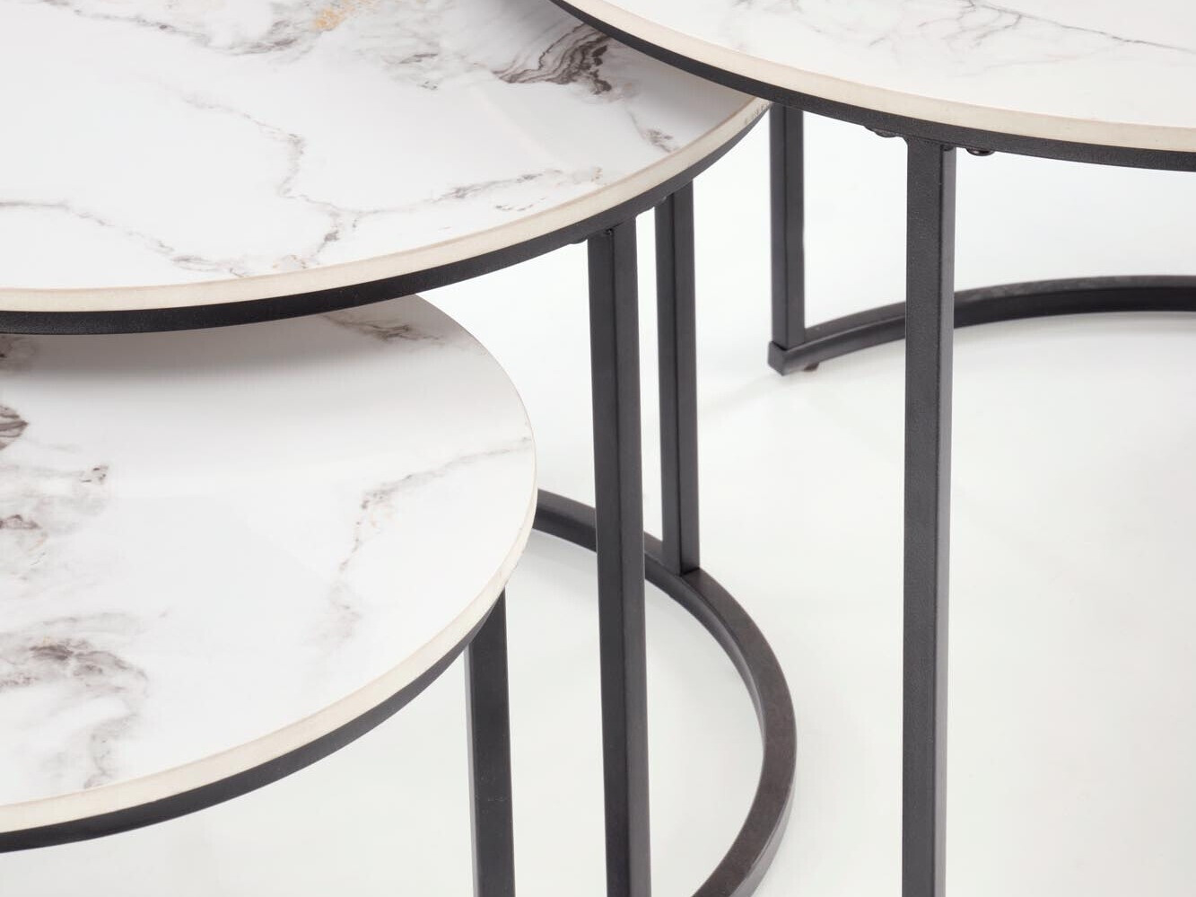 Nest of coffee tables Houston 1884 (Black + White marble)