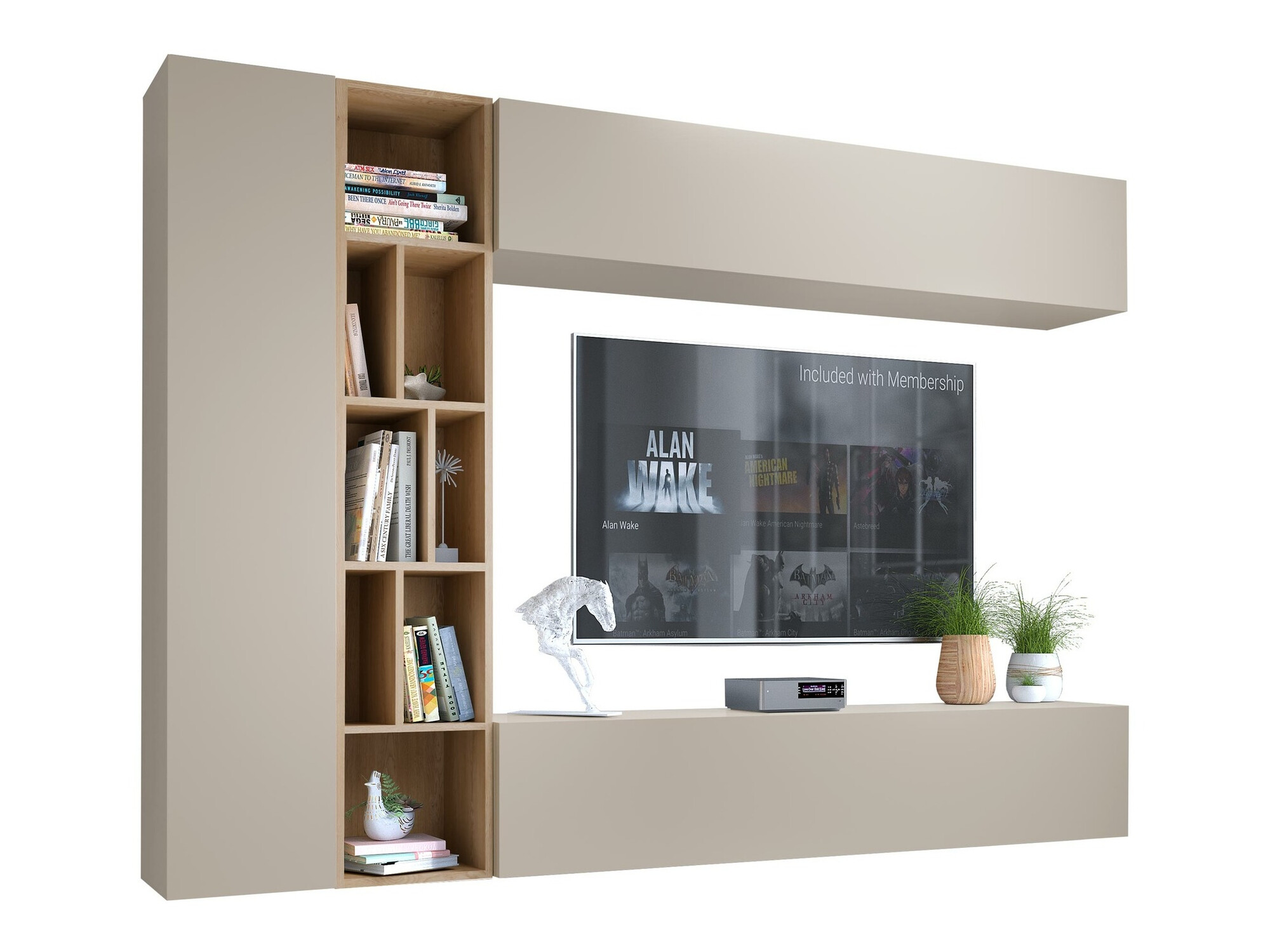 Σετ επίπλων σαλονιού Comfivo Natura (Κασμίρι + Artisan βελανιδιά)