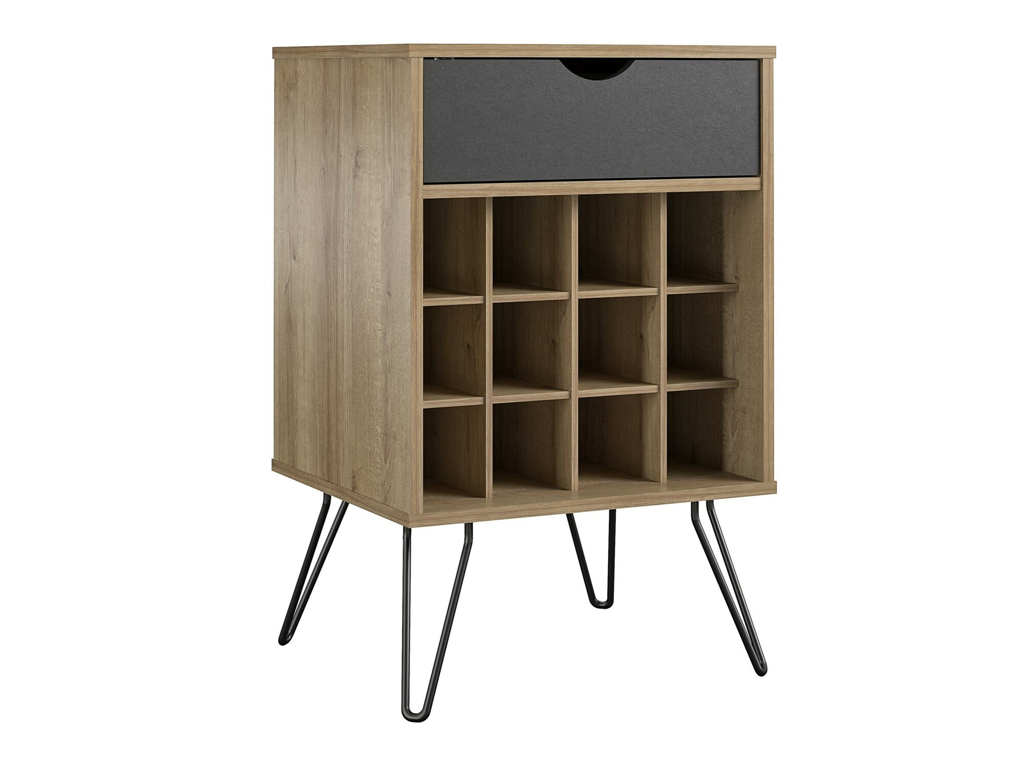 Βοηθητικό τραπεζάκι Novogratz 186 (Ανοιχτό χρώμα ξύλου + Γκρι)