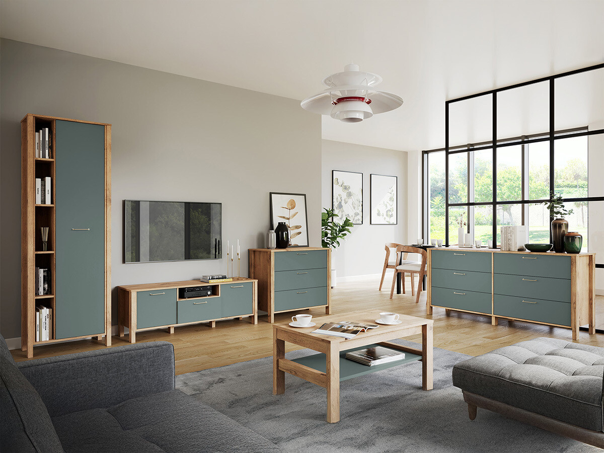 Living room set Venmelu 116 (Wotan Oak + Green)