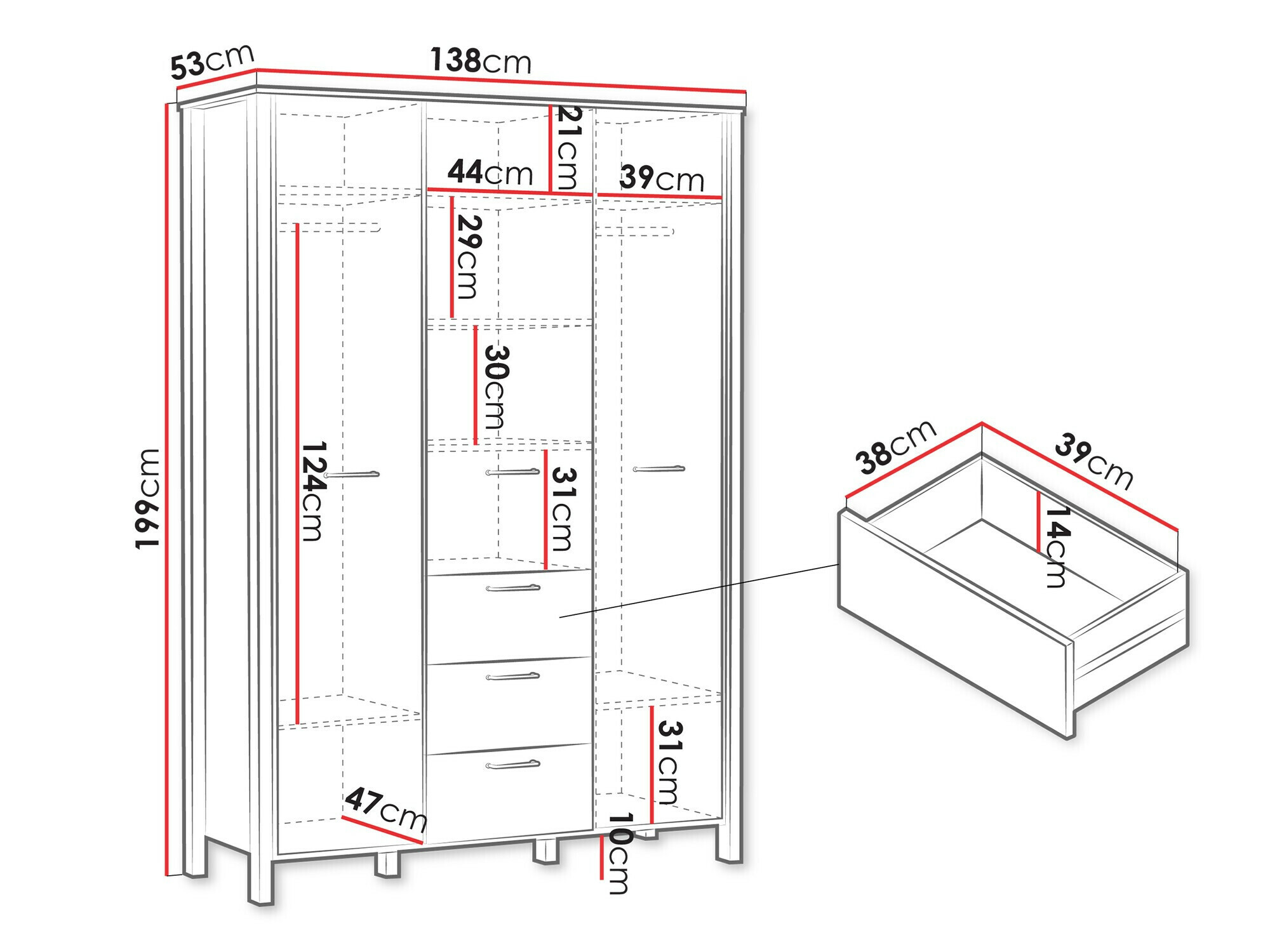 Wardrobe Venmelu 113 (Wotan Oak + Beige)