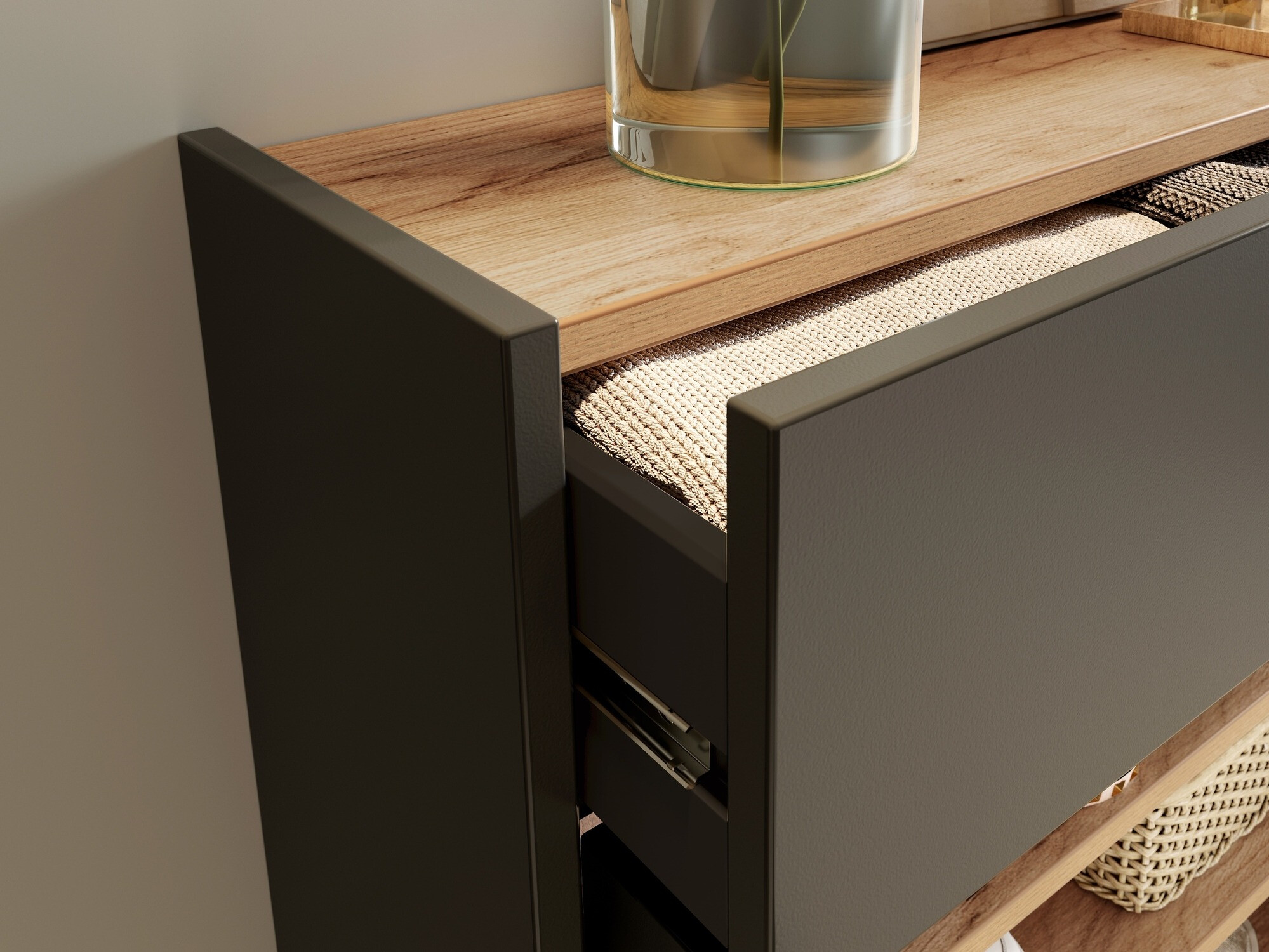 Παπουτσοθήκη Cirsale 110 (Γραφίτης + Navarra δρυς)