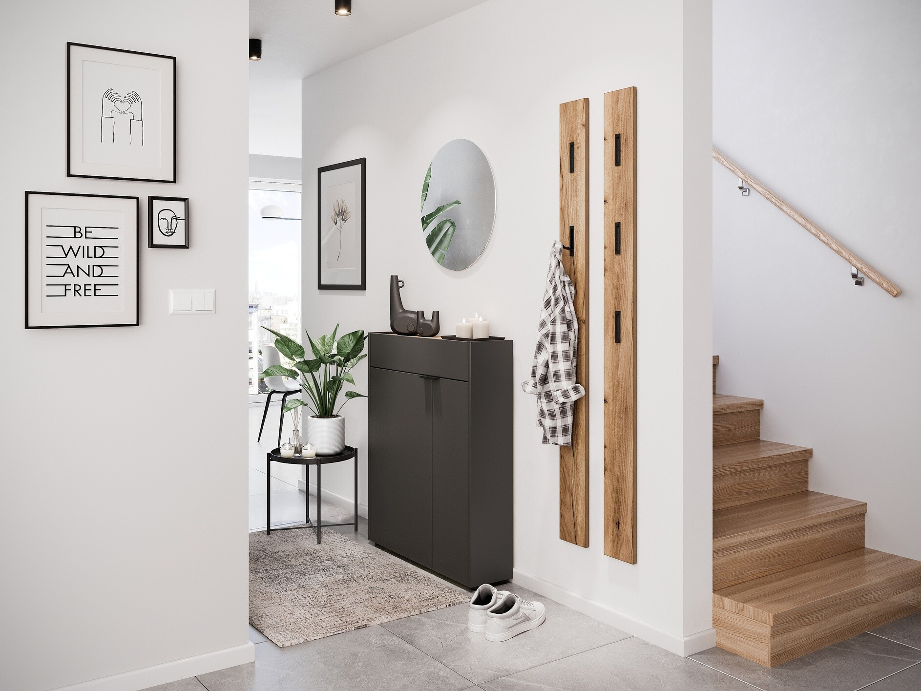 Παπουτσοθήκη Cirsale 110 (Γραφίτης + Navarra δρυς)