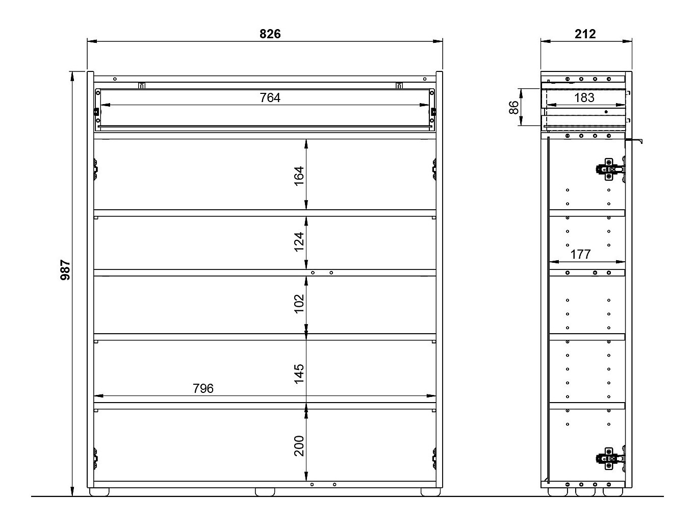 Παπουτσοθήκη Cirsale 110 (Γραφίτης + Navarra δρυς)