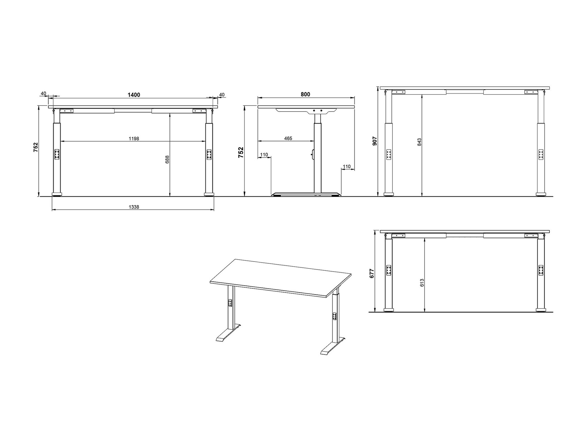 Γραφείο Vesbeno 109 (Κασμίρι + Μαύρο)