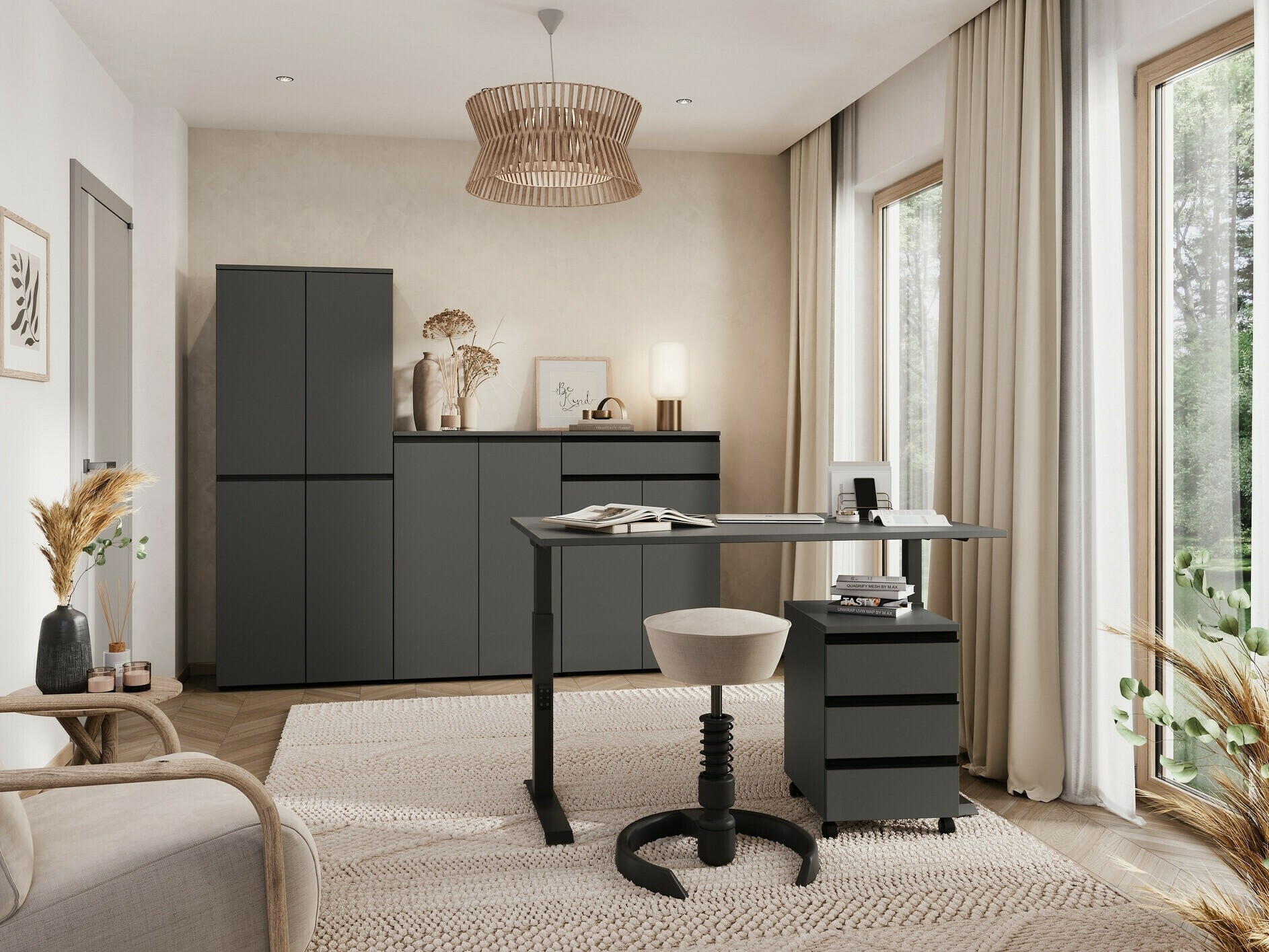 Γραφείο Vesbeno 111 (Γραφίτης + Μαύρο)