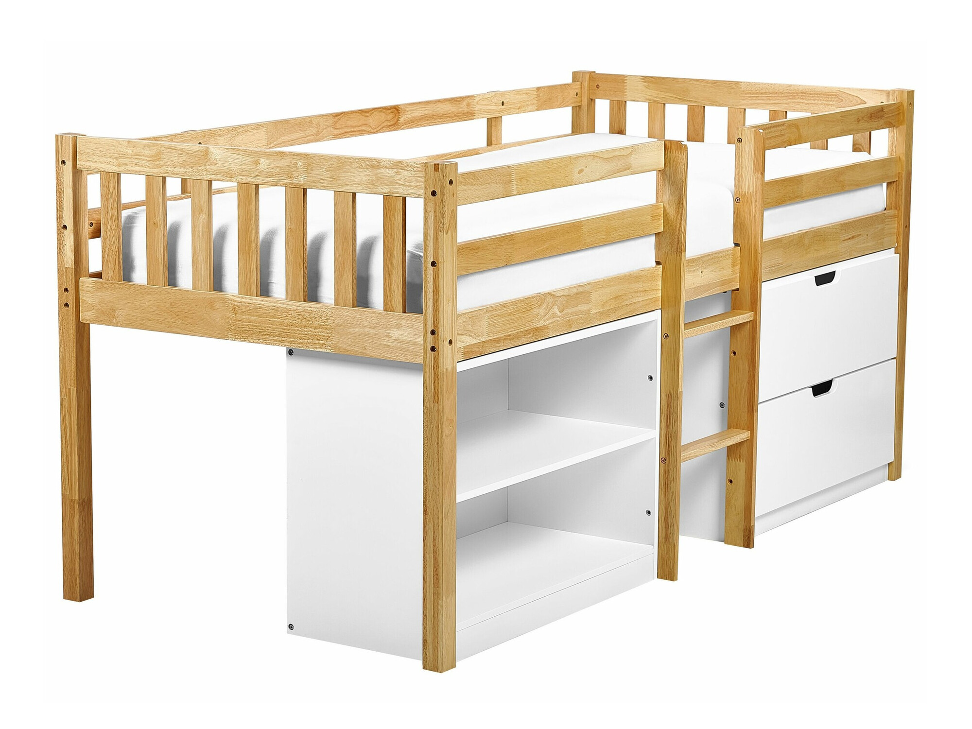 Loft bed Berwyn 2199 (Light wood + White)