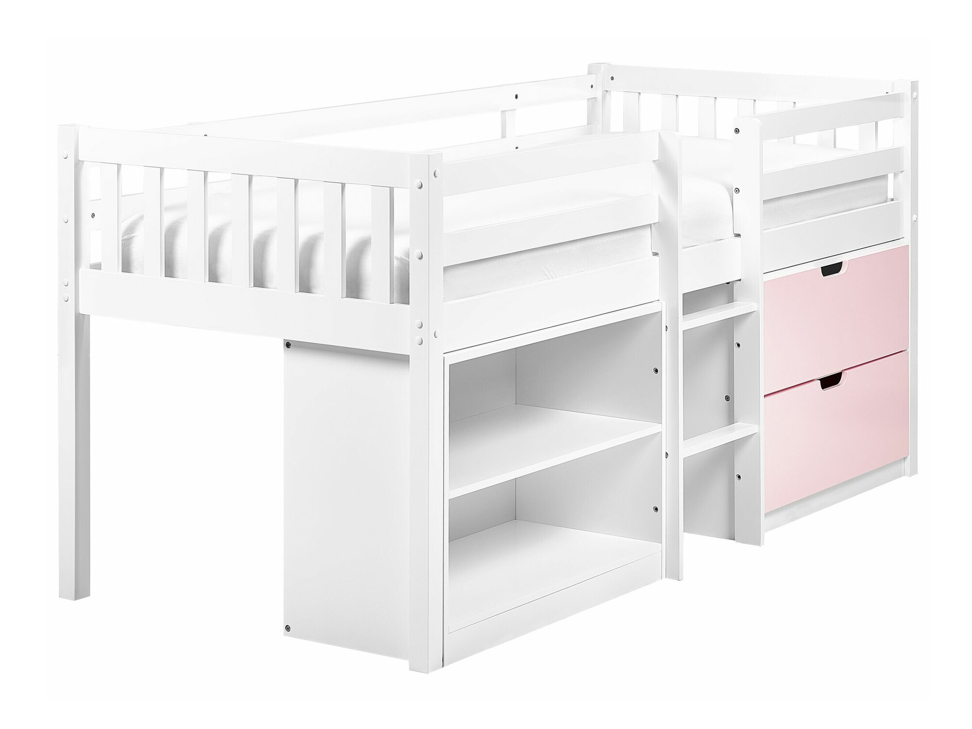 Loft bed Berwyn 2199 (White + Pink)