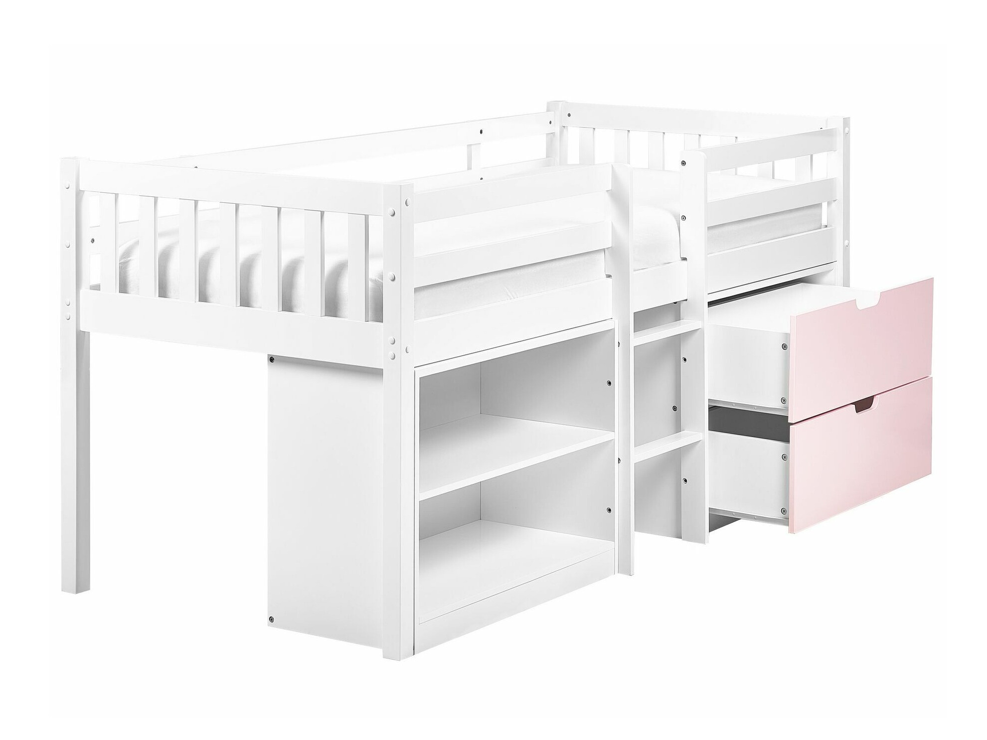 Loft bed Berwyn 2199 (White + Pink)