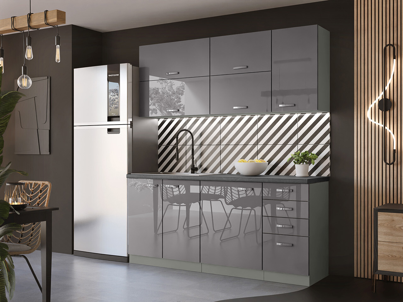 Modular sink cabinet with doors Multi Grey 110
