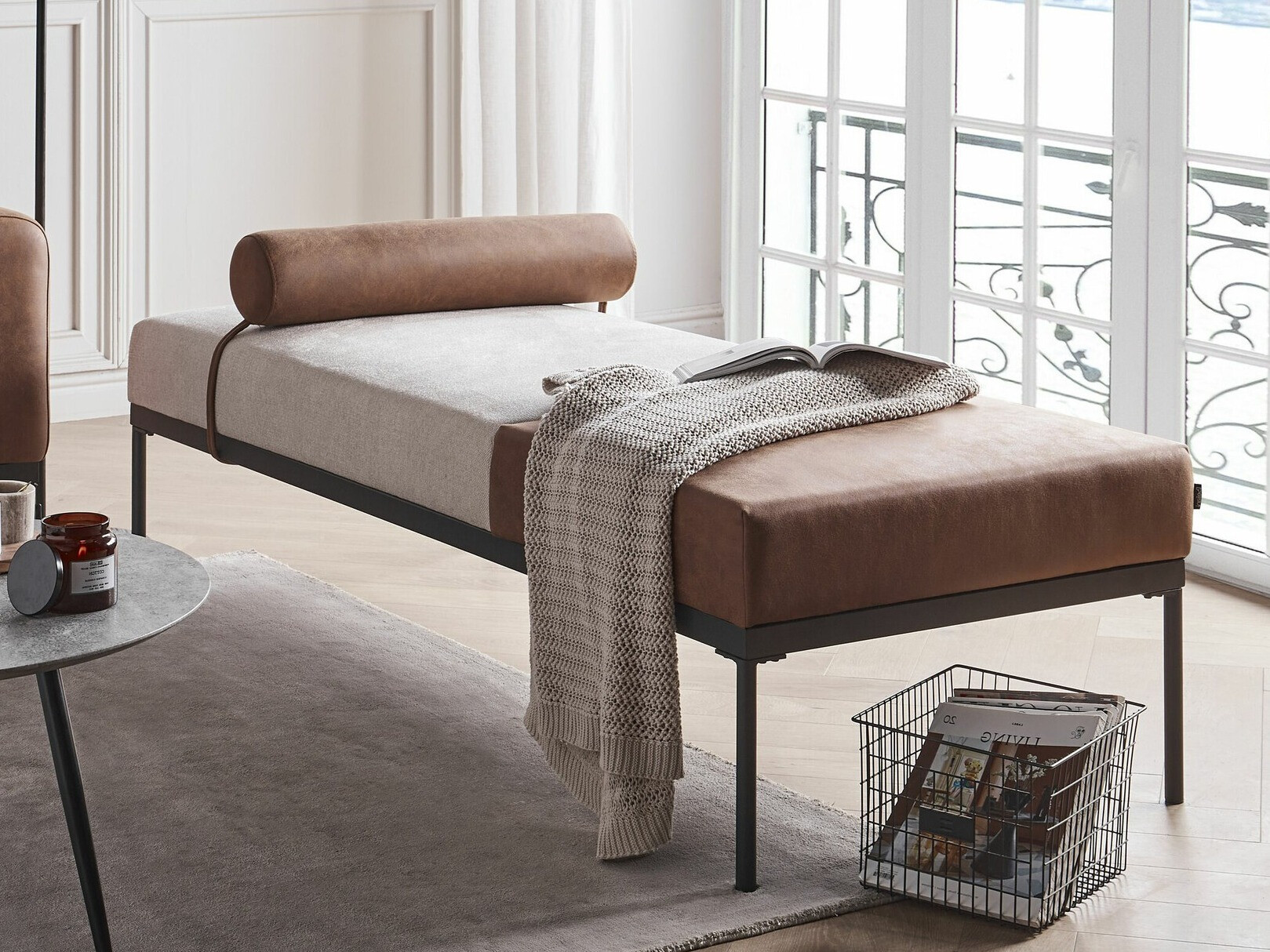 Chaise longue Berwyn 2204 (Beige + Brown)