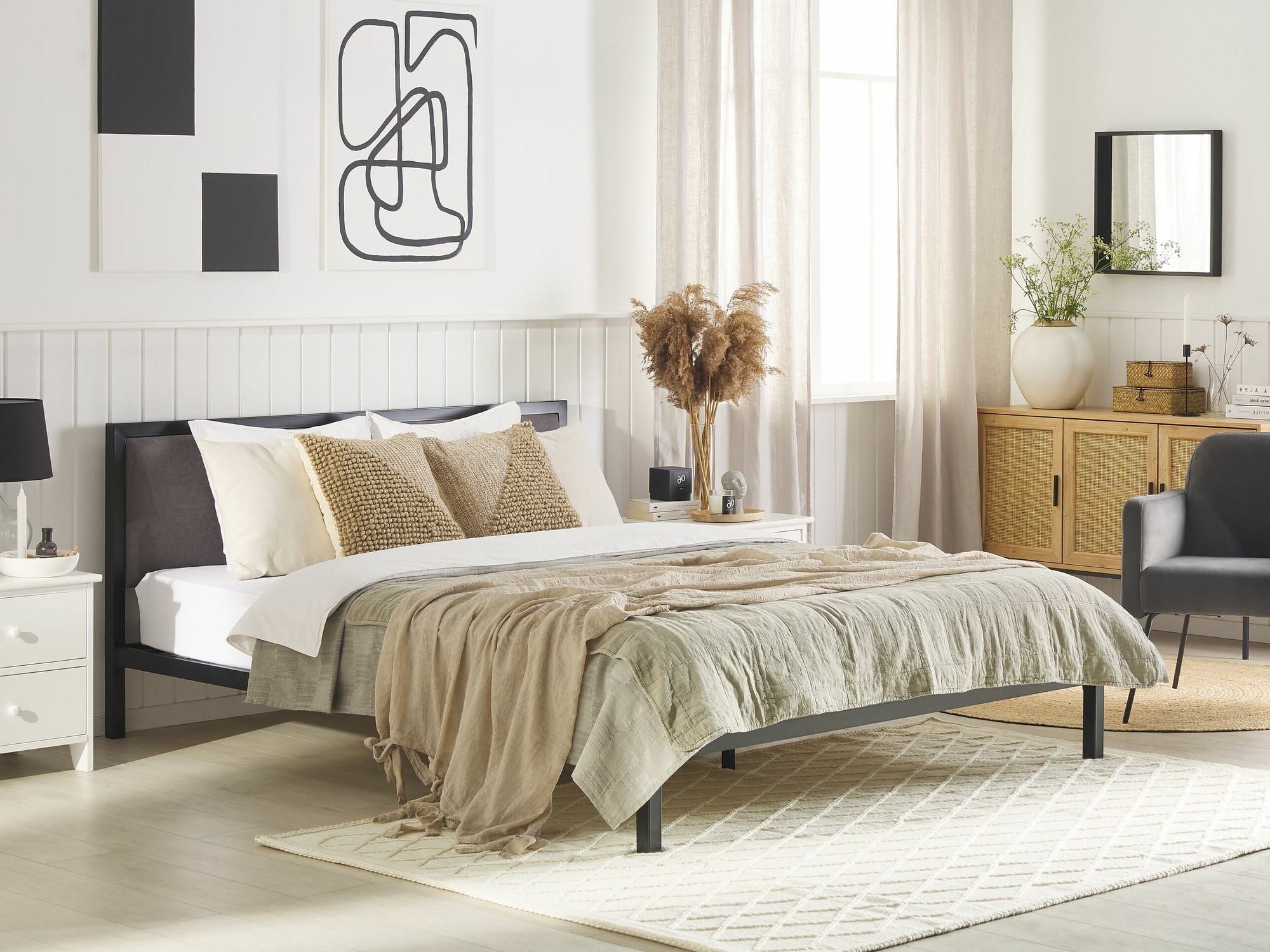 Κρεβάτι Berwyn 760 (Μαύρο + Γκρι)