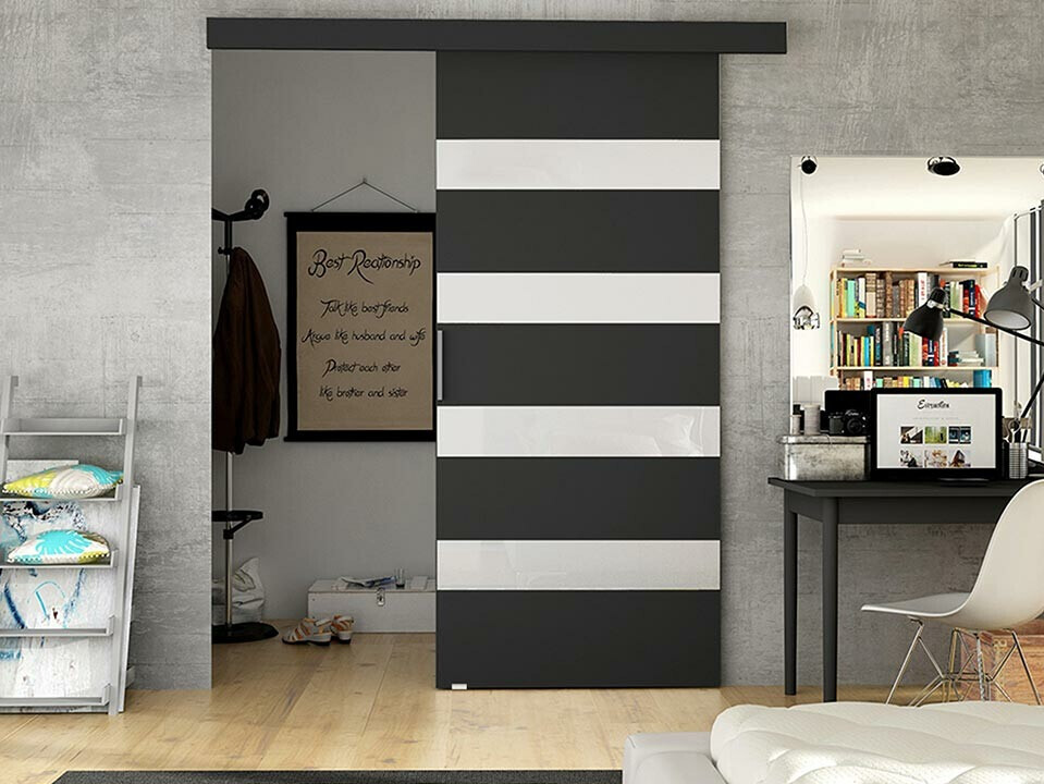 Sliding door Closico Fundus V (Black + White)