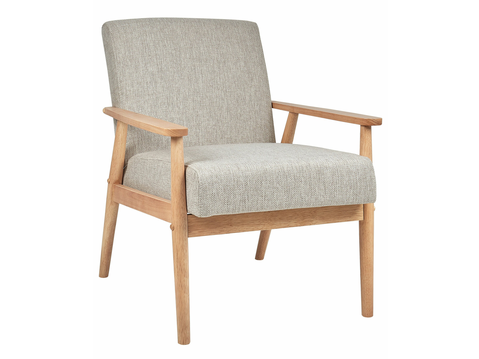 Πολυθρόνα Berwyn 2214 (Ανοιχτό χρώμα ξύλου + Γκρι)