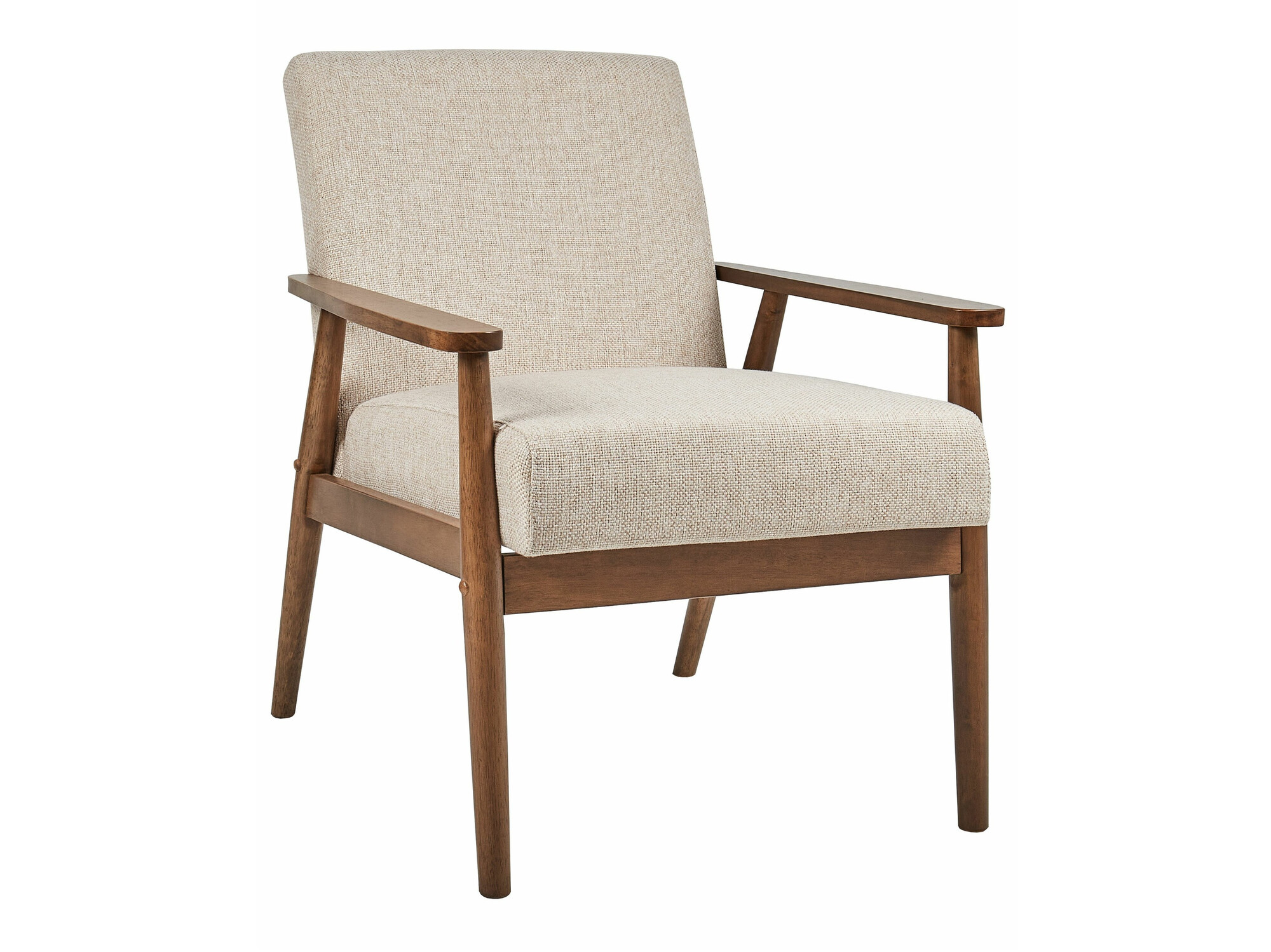 Πολυθρόνα Berwyn 2214 (Σκούρο ξύλο + Ανοιχτό καφέ)