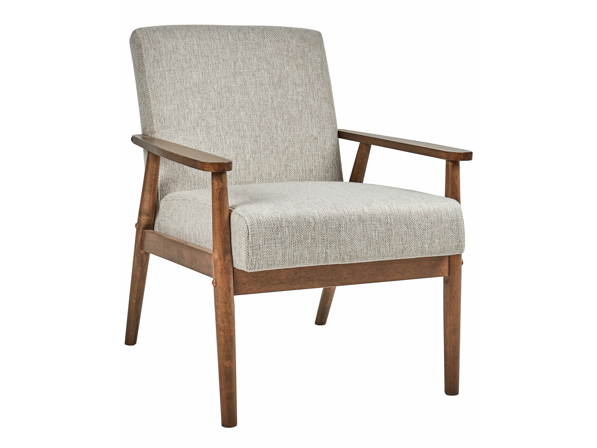 Πολυθρόνα Berwyn 2214 (Σκούρο ξύλο + Γκρι)