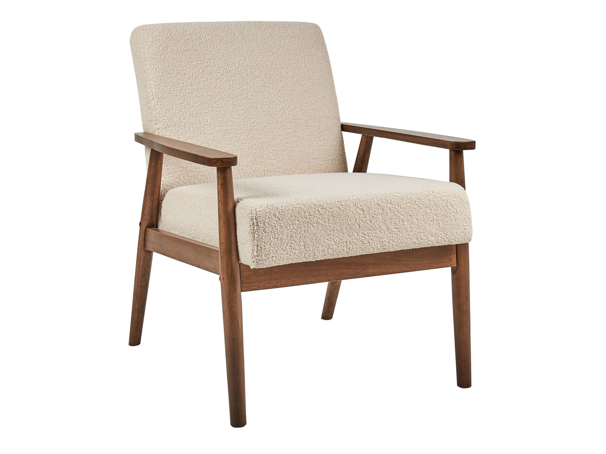 Πολυθρόνα Berwyn 2214 (Σκούρο ξύλο + Μπεζ)