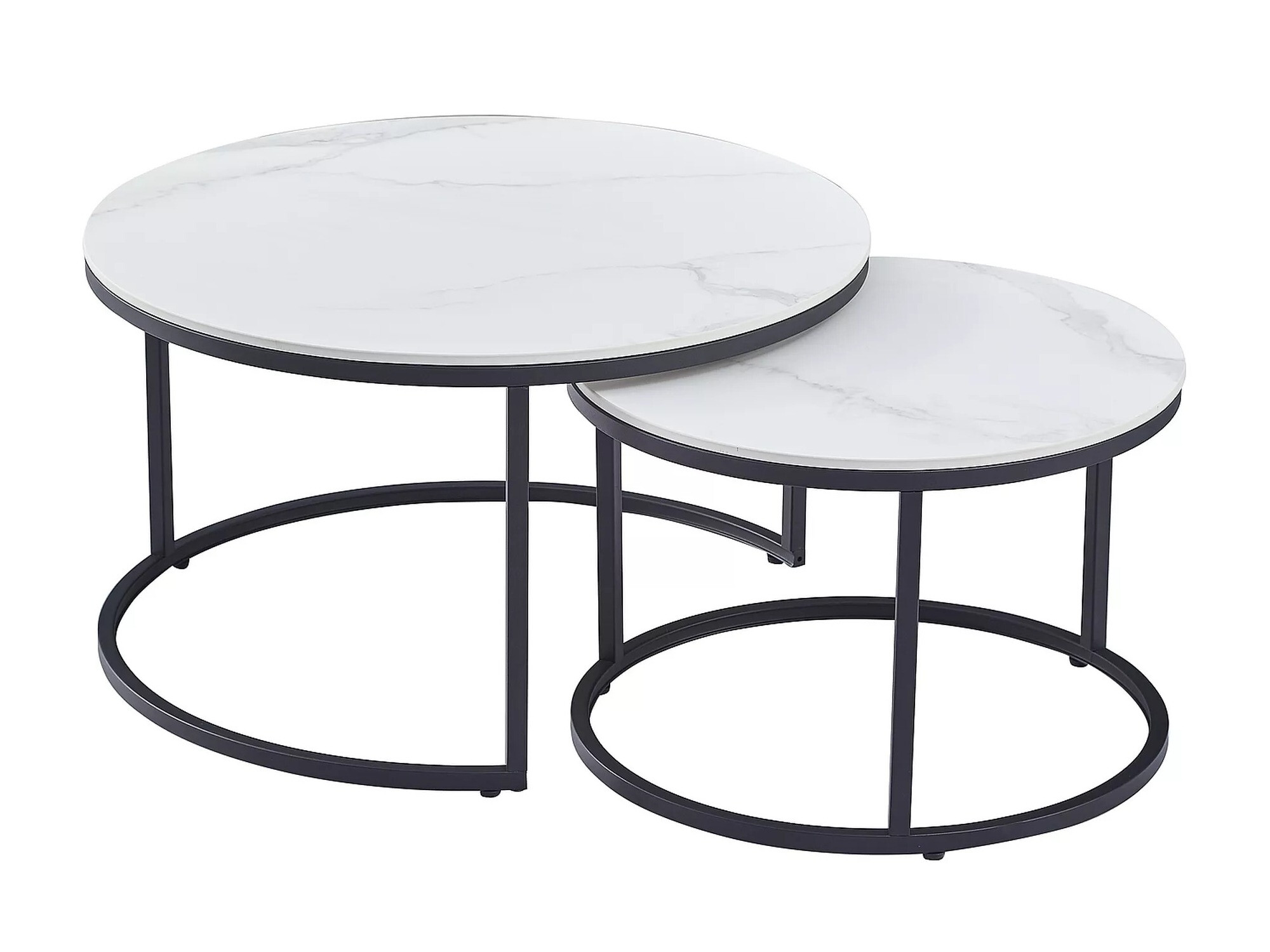 Σετ τραπεζιών σαλονιού Detroit 607 (Λευκό μάρμαρο)