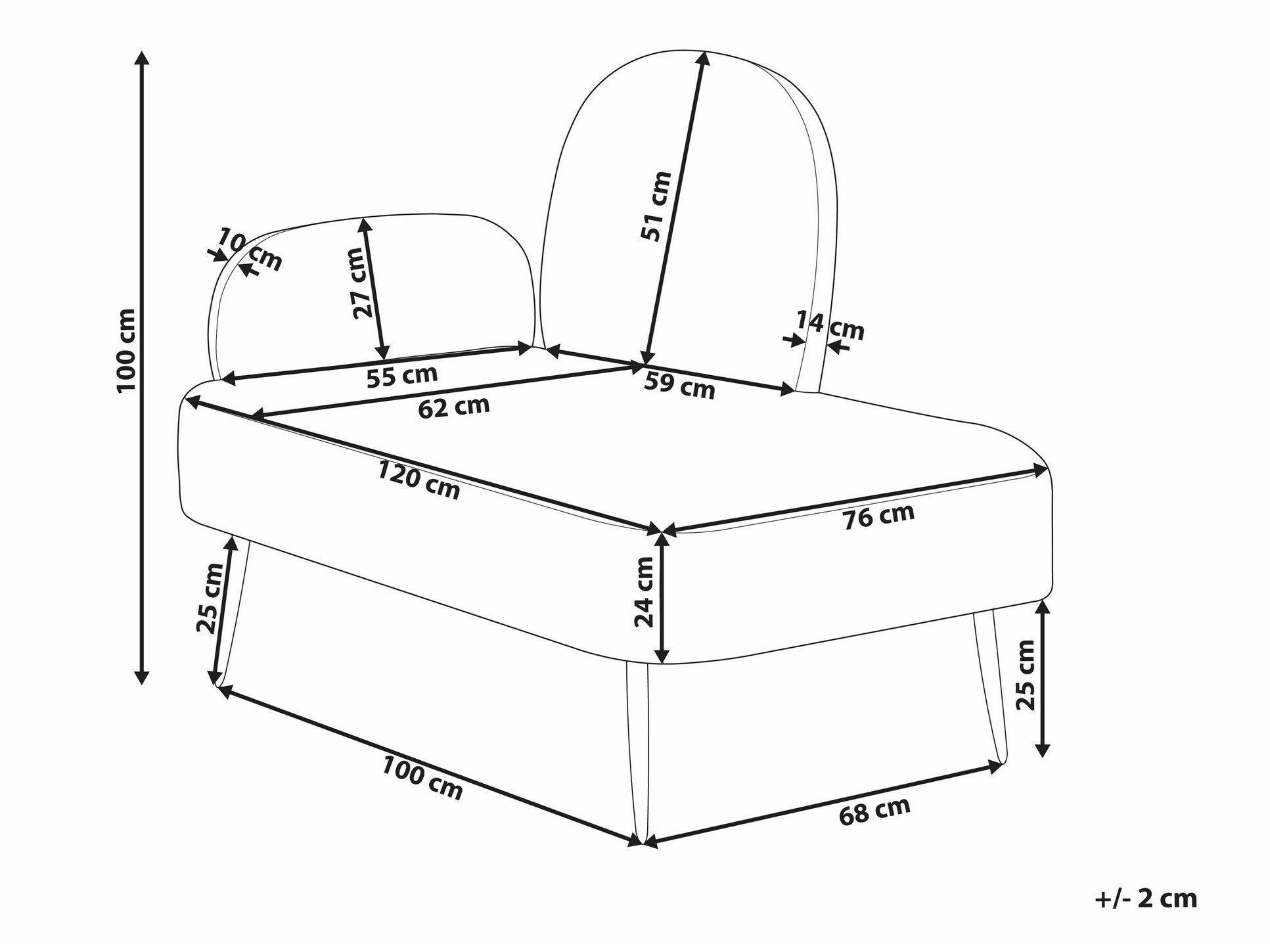 Ανάκλινδρο Berwyn 1729 (Άσπρο + Καφέ)