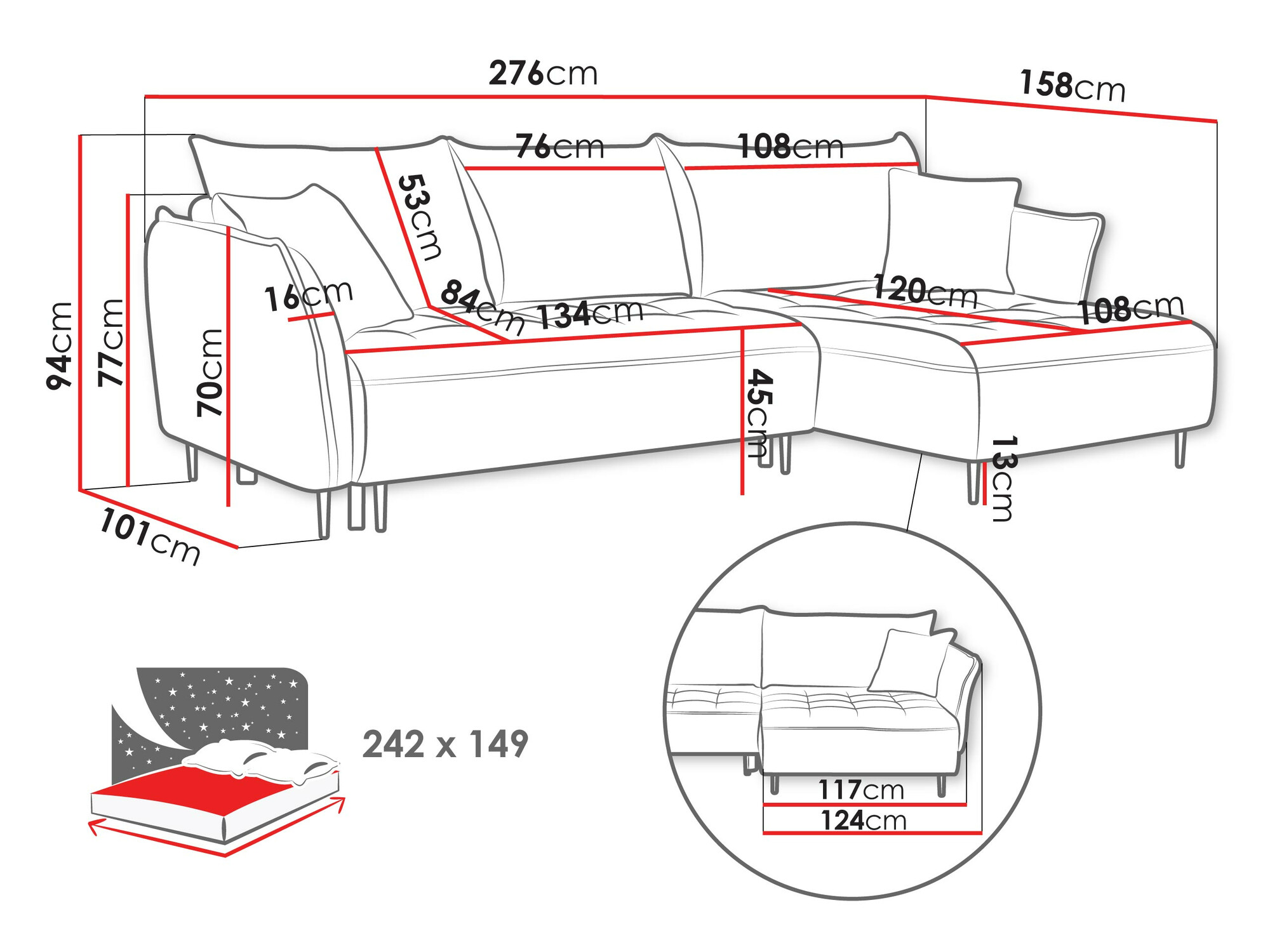 Γωνιακός Καναπές TrendyNest Cervon (Onega 02)
