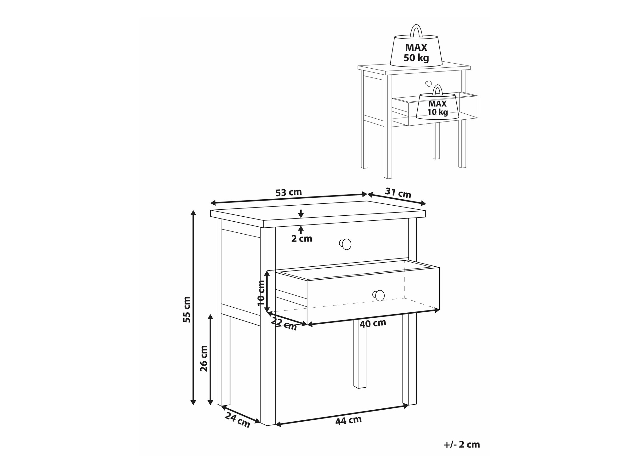 Κομοδίνο Melmone 105