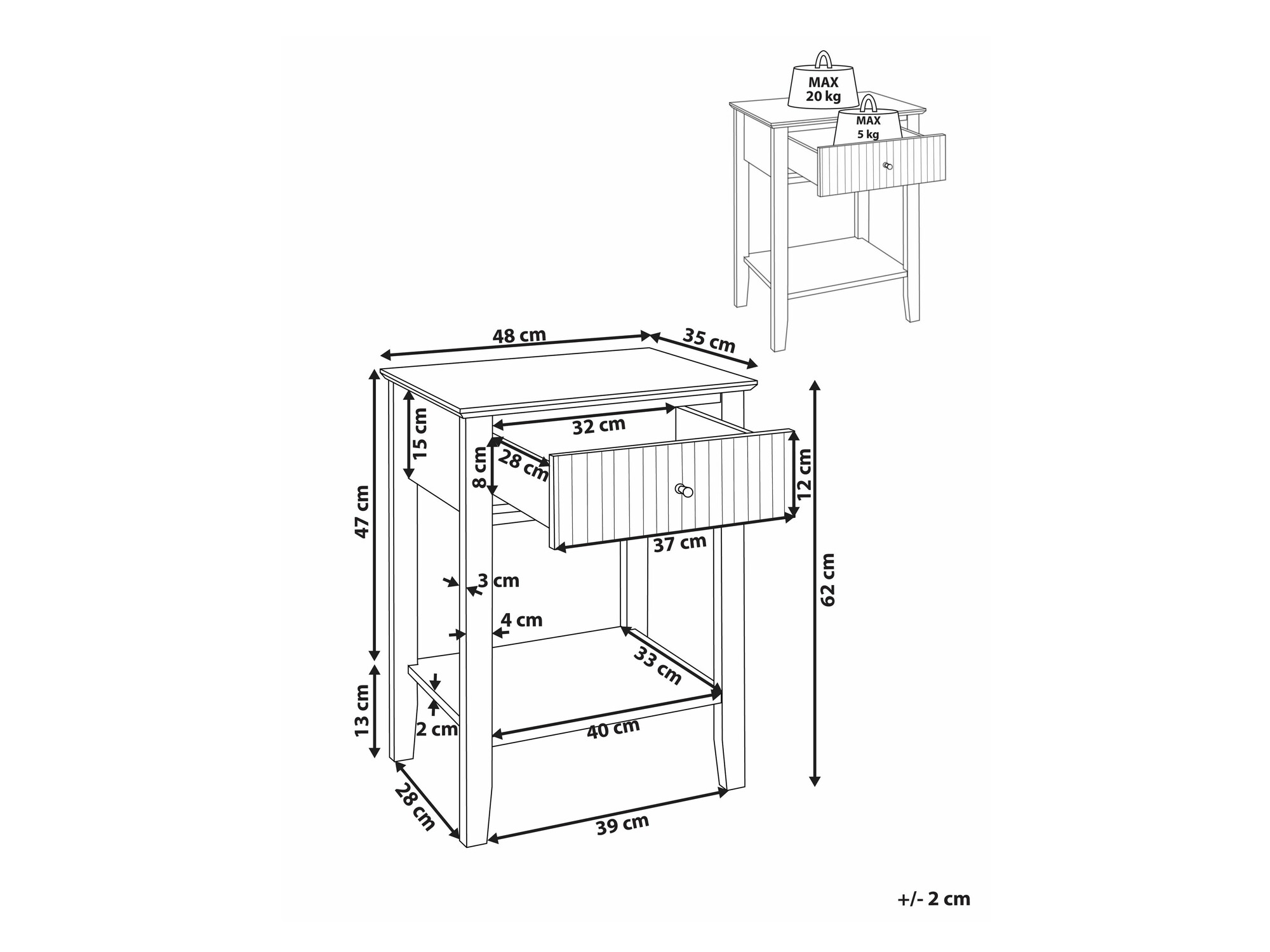 Bedside table Romloru 101