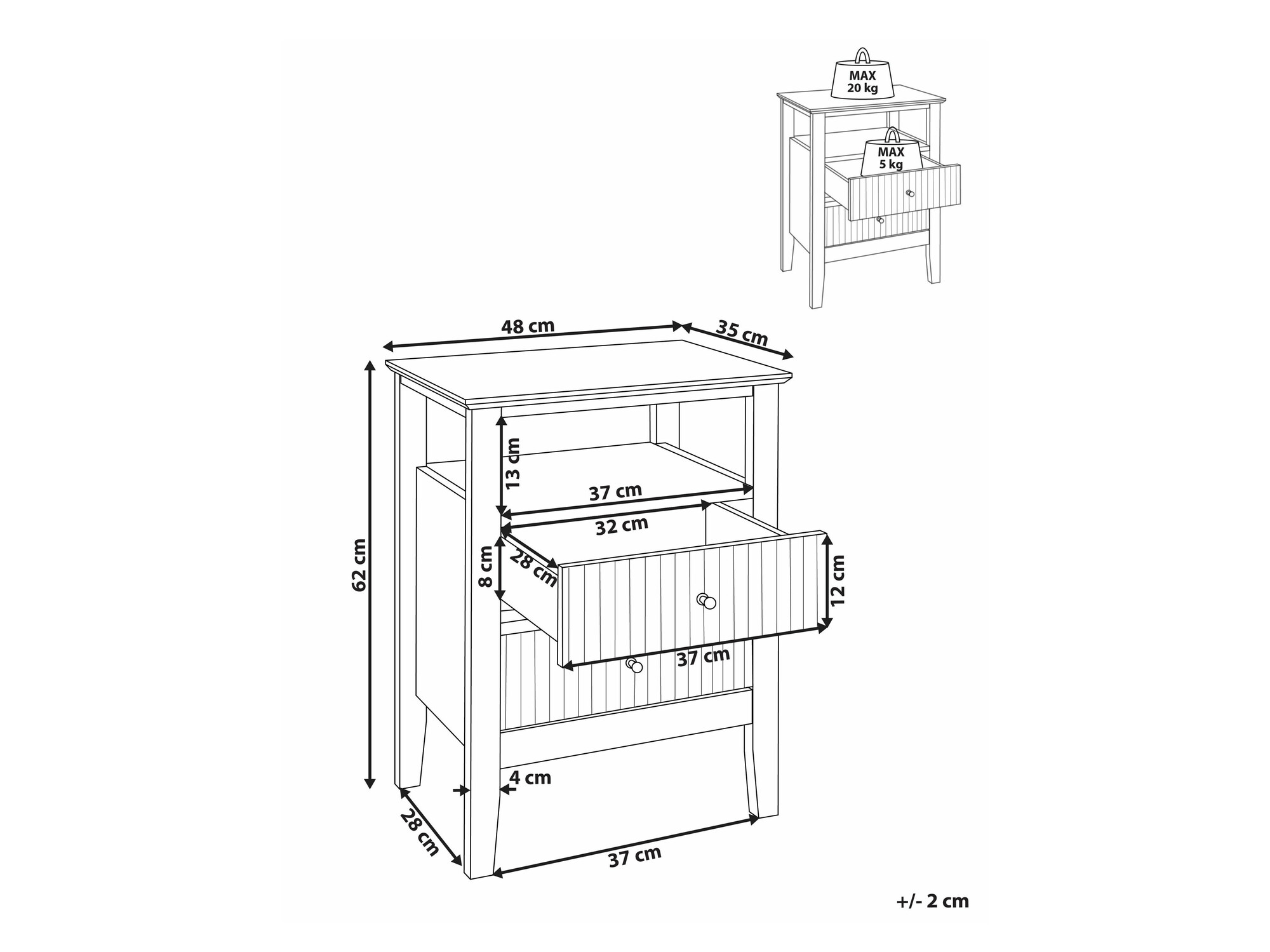 Bedside table Romloru 104