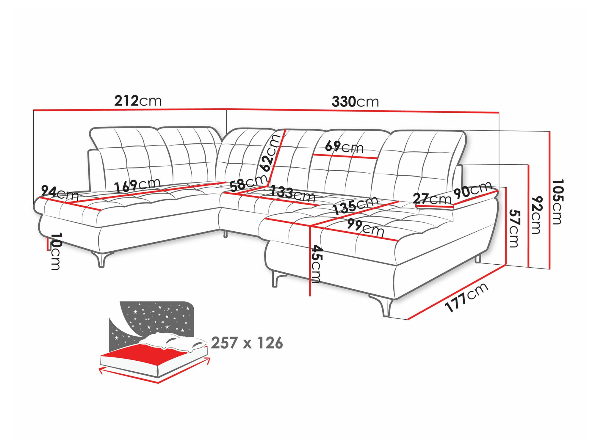Corner sofa Sanford 100 (Manila 16)