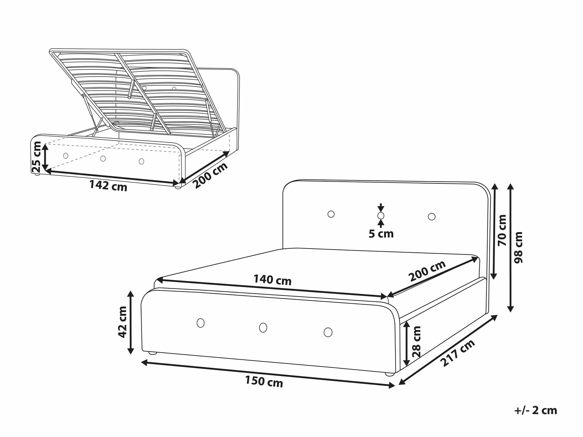 Bed Berwyn 2230 (Beige)