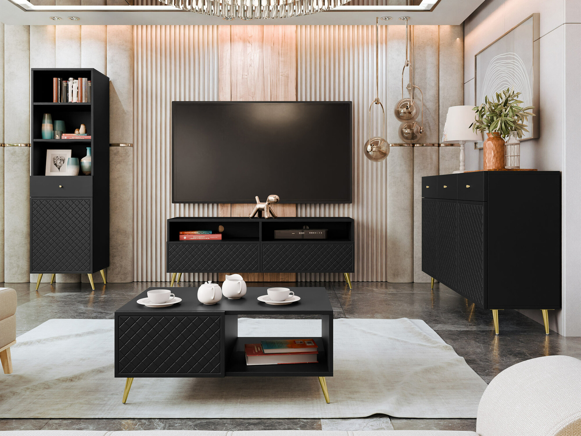 Έπιπλο τηλεόρασης Comfivo Pavo (Μαύρο)