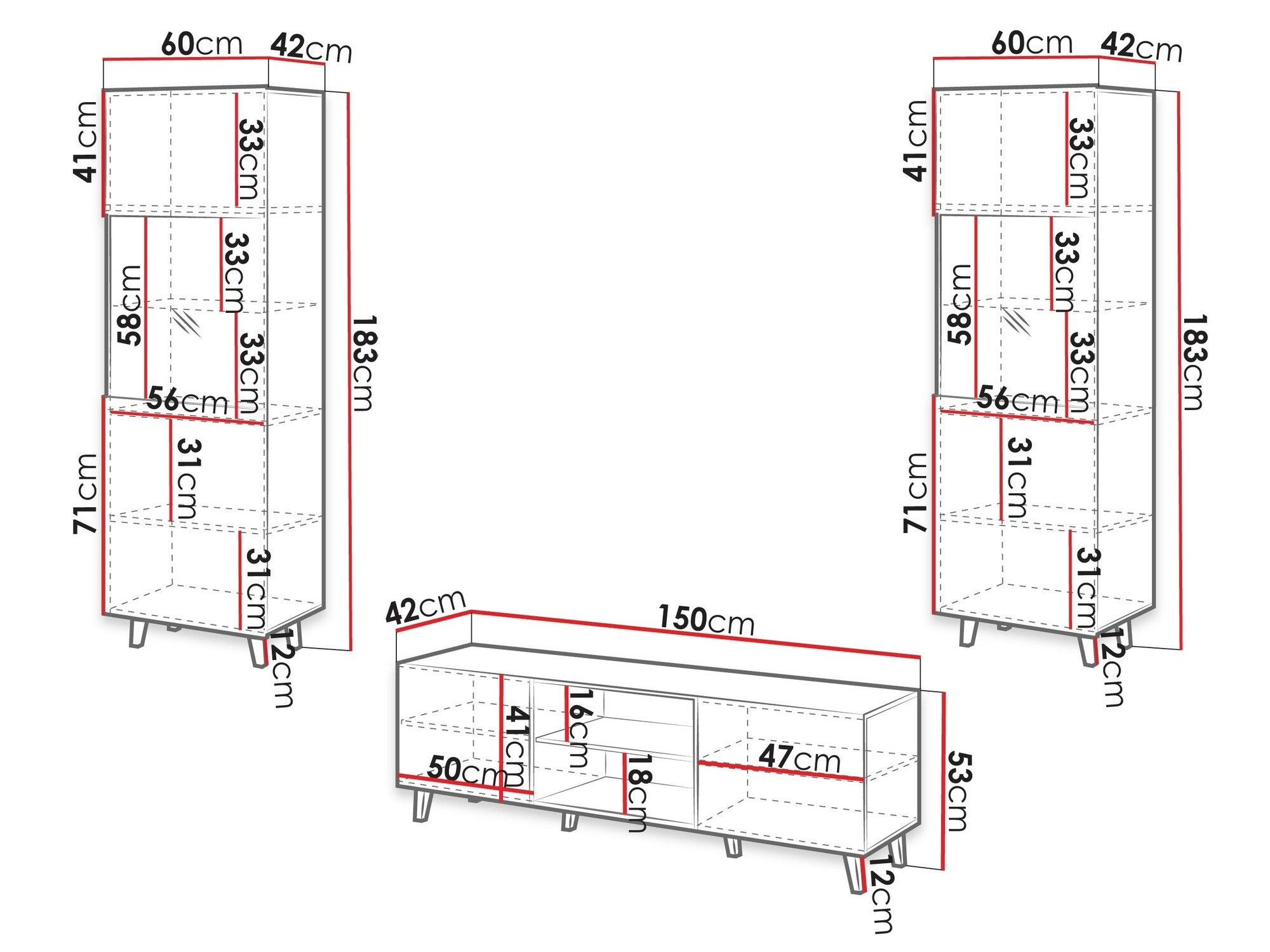 Σετ επίπλων σαλονιού Comes (Δρυς wotan)