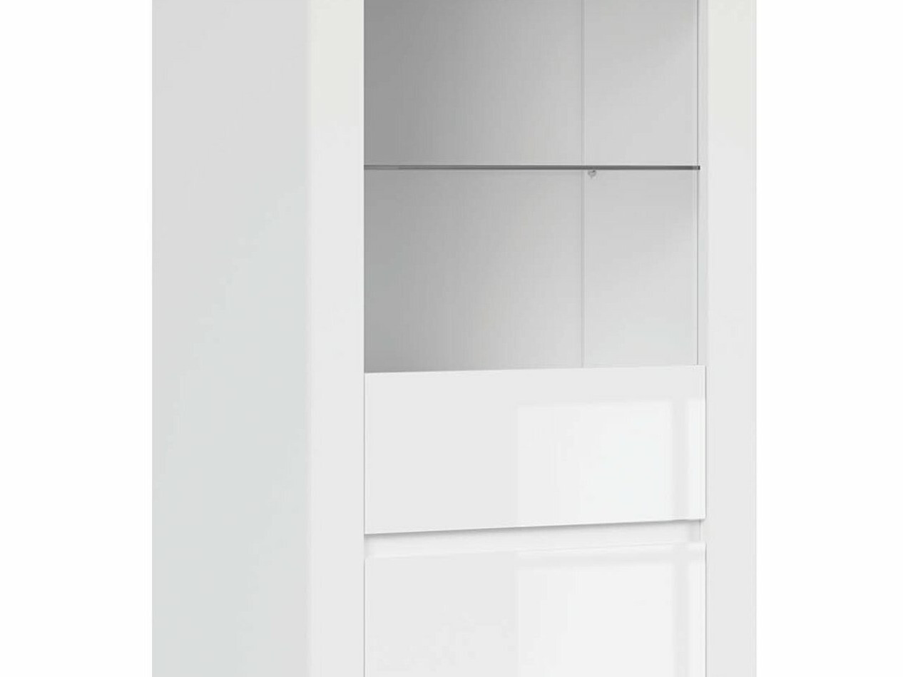 Bookcase Sonsoru 104 (White + Glossy white + Wotan Oak)