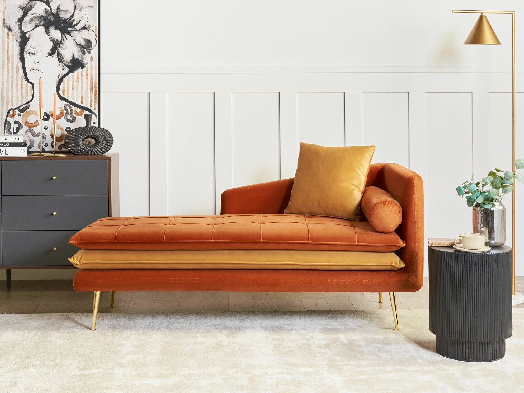 Chaise longue Berwyn 1044 (Dark orange + Orange)