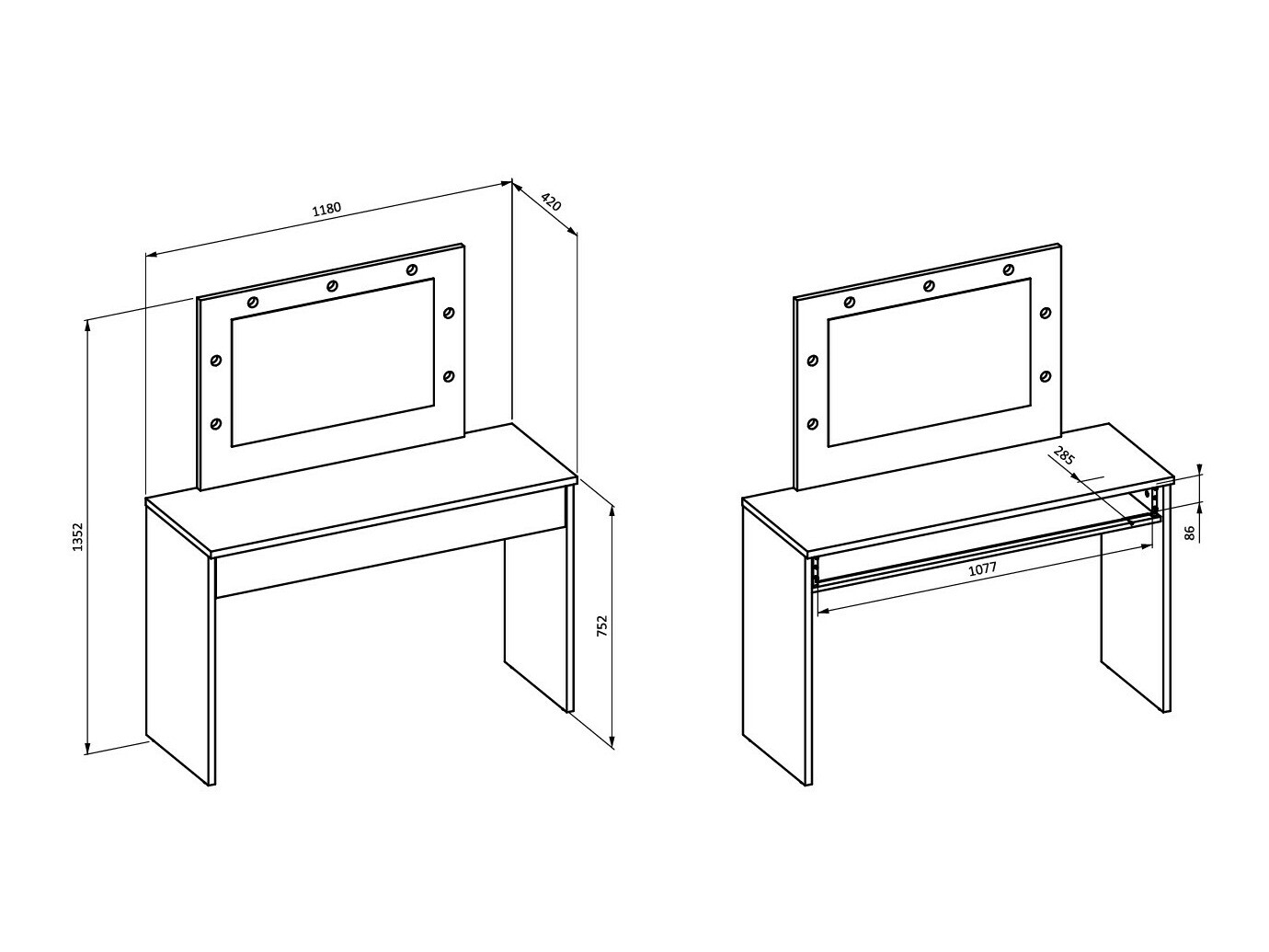 Dressing table Austin 343 (White)