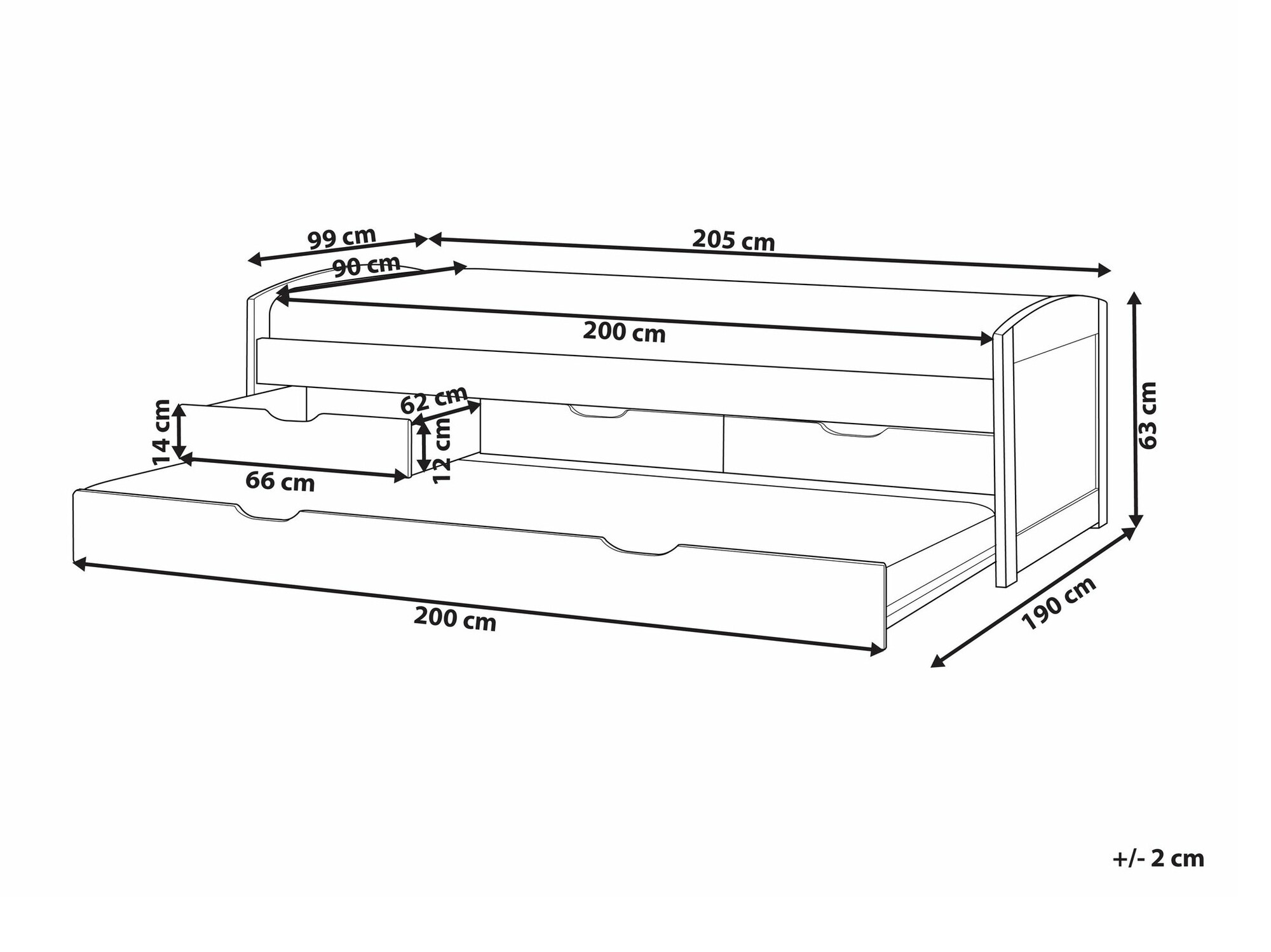 Bed Berwyn 2246 (Light wood)