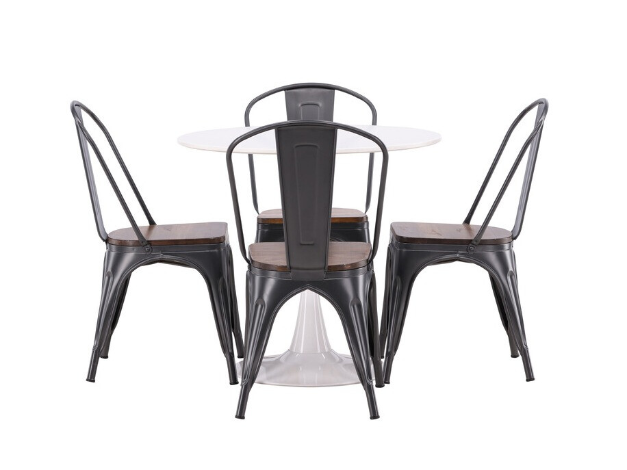 Dining set Dallas 4589 (Black + Walnut)