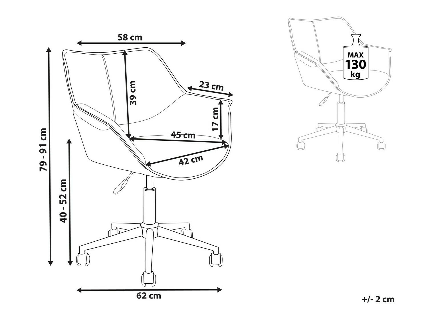 Καρέκλα γραφείου Berwyn 899 (Ανοιχτό καφέ)