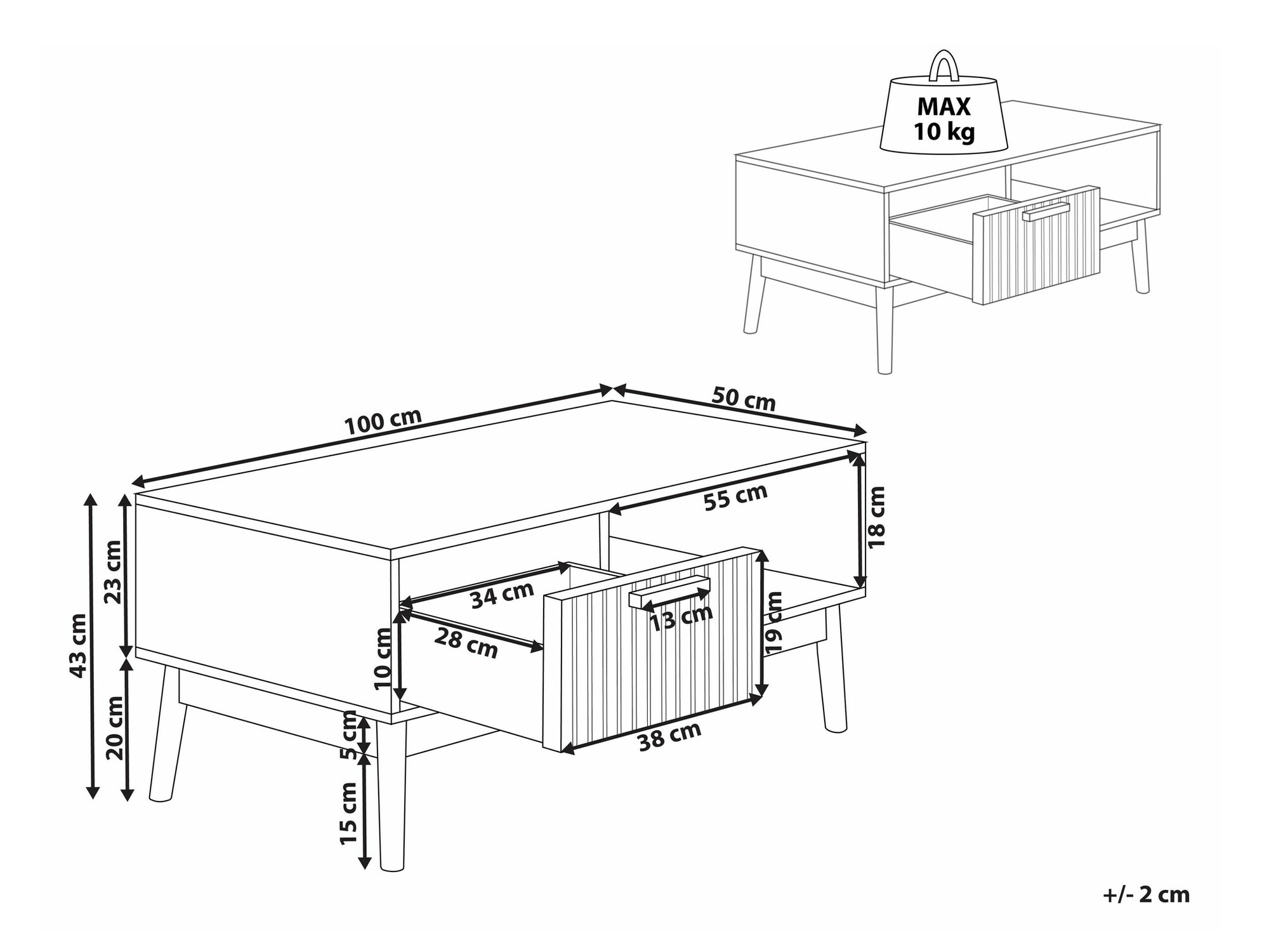 Coffee table Mirmori 100