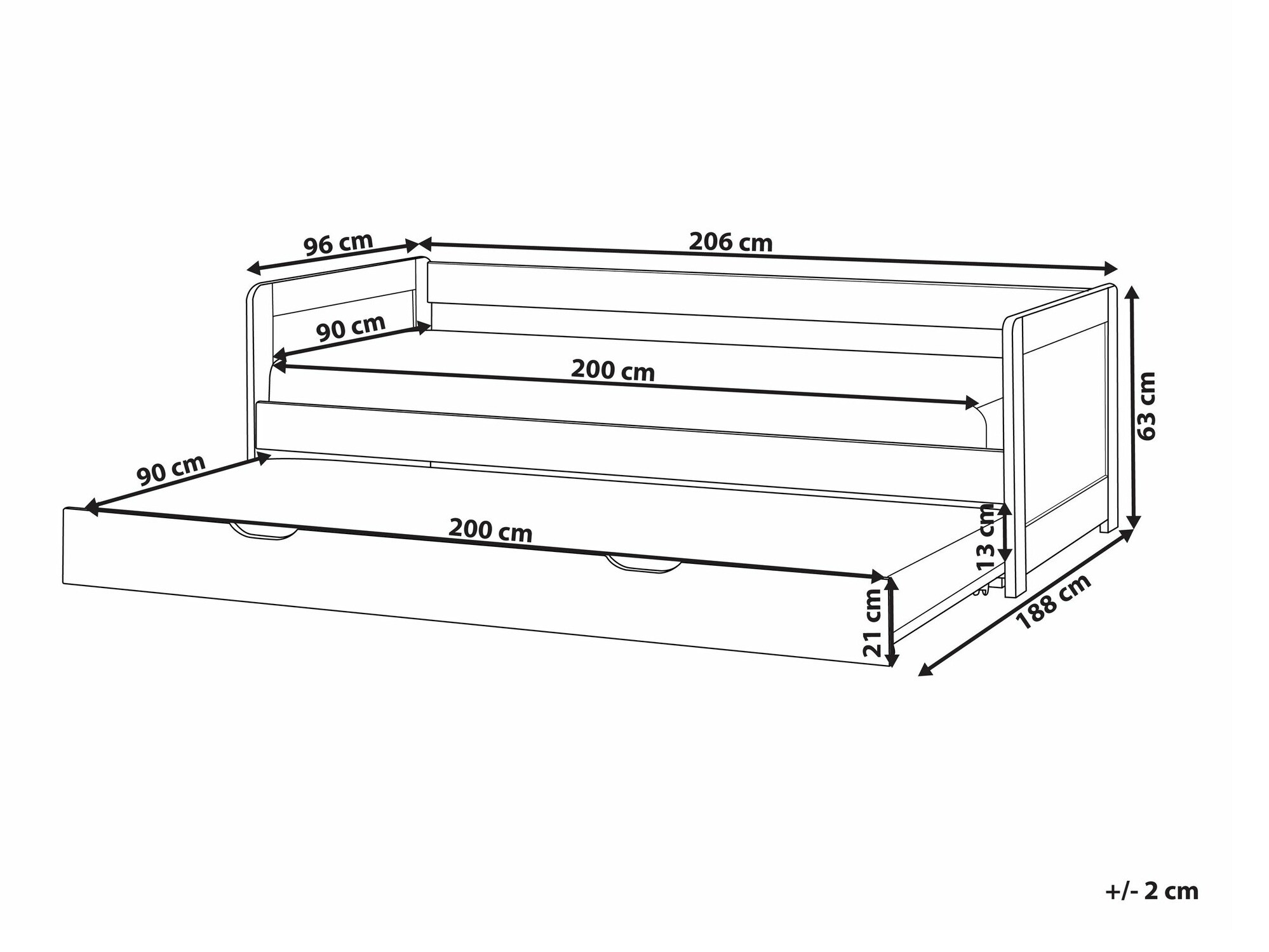 Bed Berwyn 2301 (Light wood)