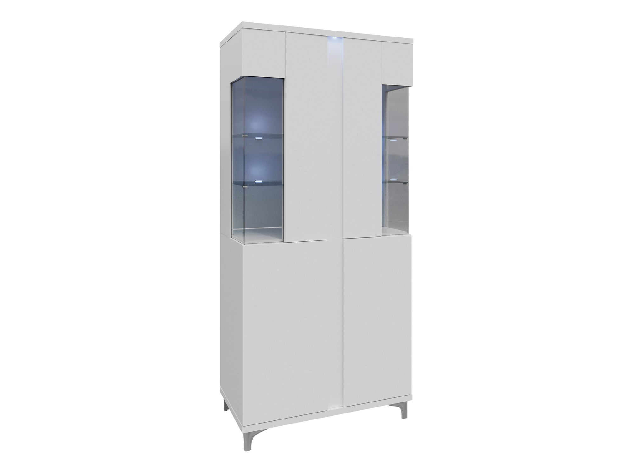 Bookcase Florem IV (White + Glossy white)