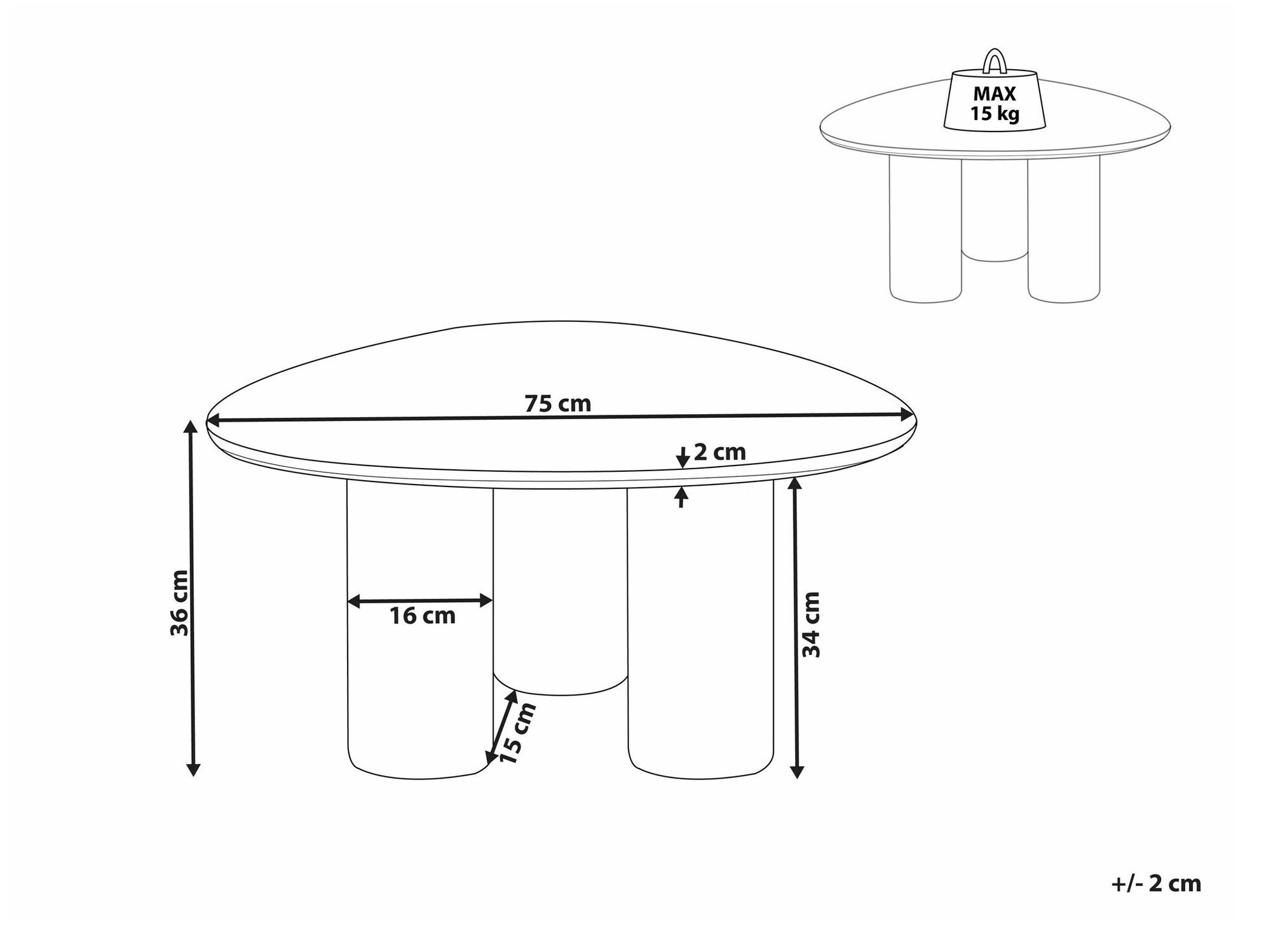 Coffee table Berwyn 2310 (Dark wood)