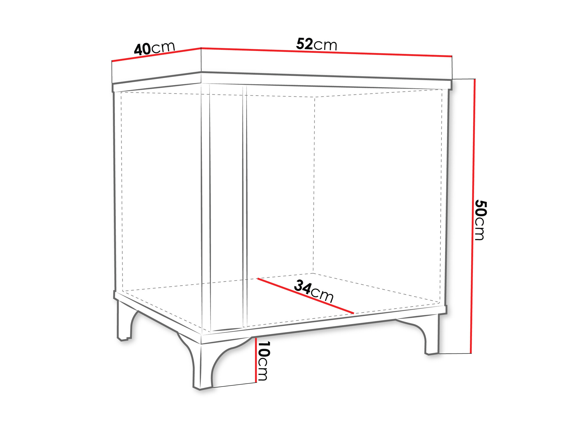 Κομοδίνο Florem (Άσπρο + Γυαλιστερό λευκό + Ανοιχτό χρώμα ξύλου)