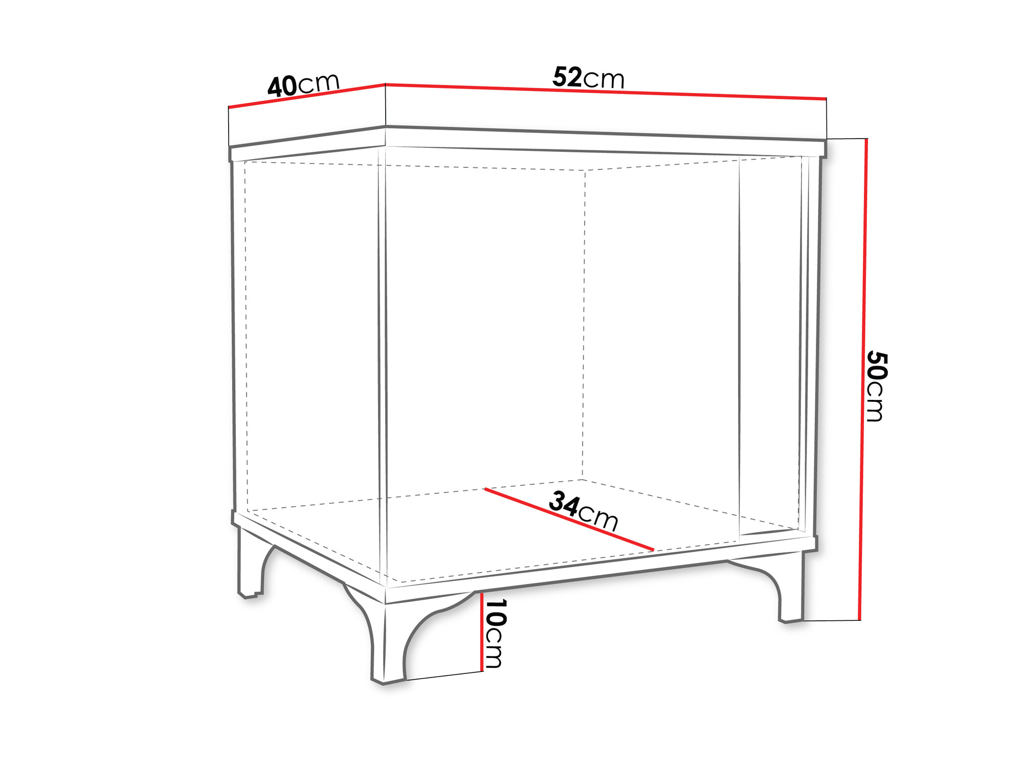 Κομοδίνο Florem I (Άσπρο + Γυαλιστερό λευκό + Ανοιχτό χρώμα ξύλου)