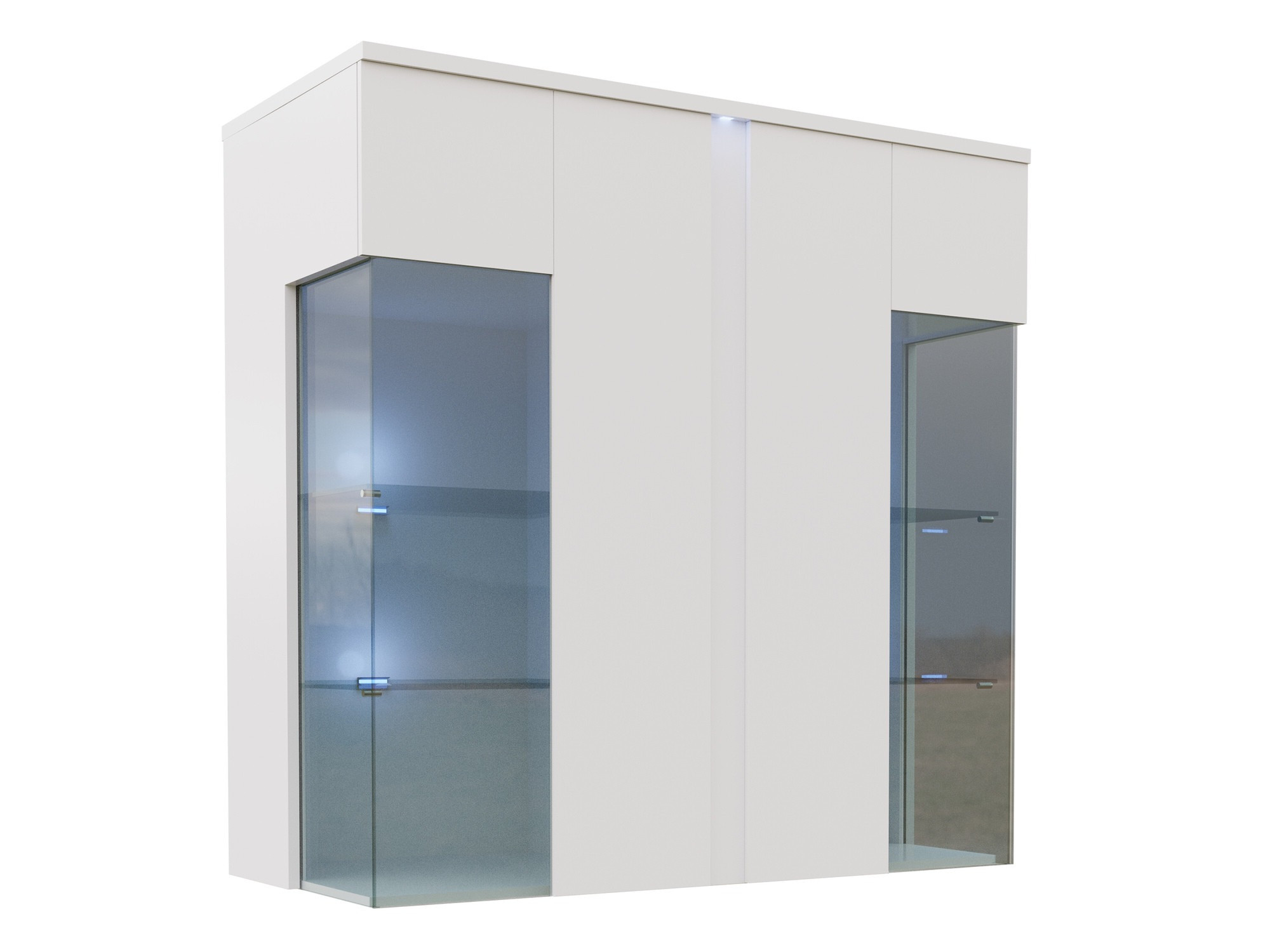 Μπουφέ Florem III (Άσπρο + Γυαλιστερό λευκό)