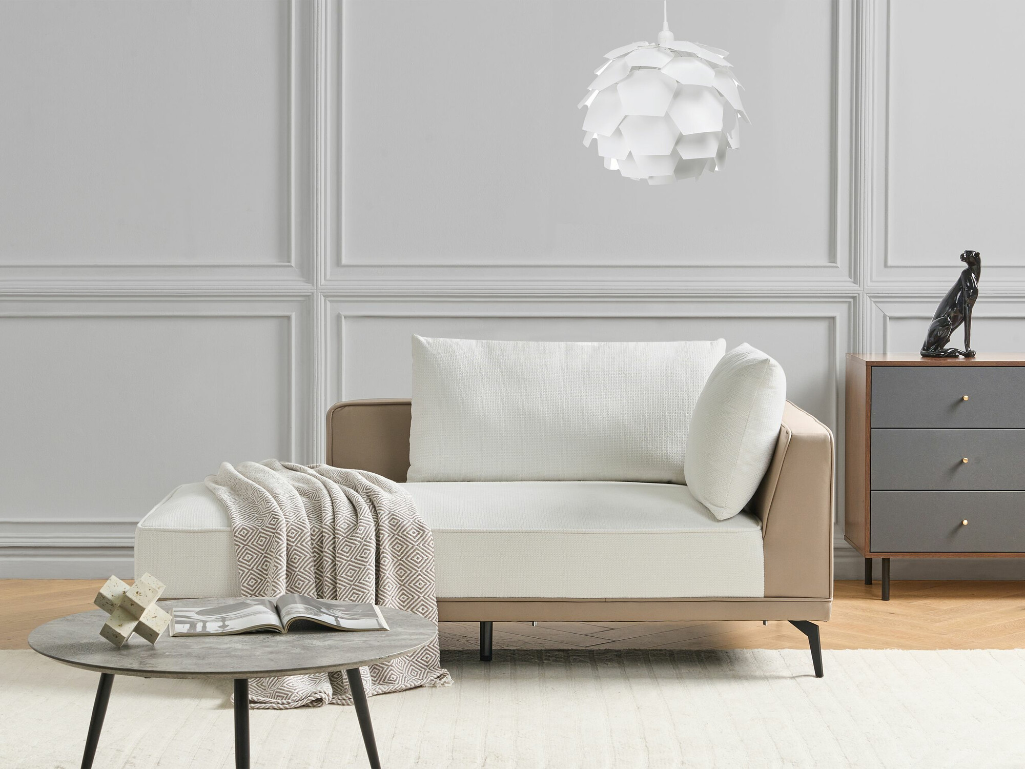 Αρθρωτός γωνιακός καναπές Berwyn 2326 (Άσπρο)