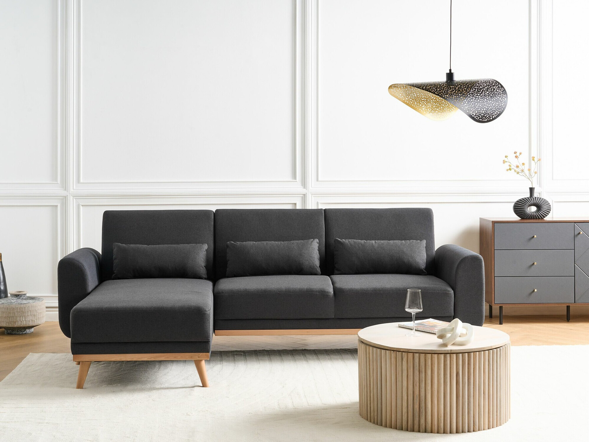 Corner sofa Berwyn 2323 (Black)