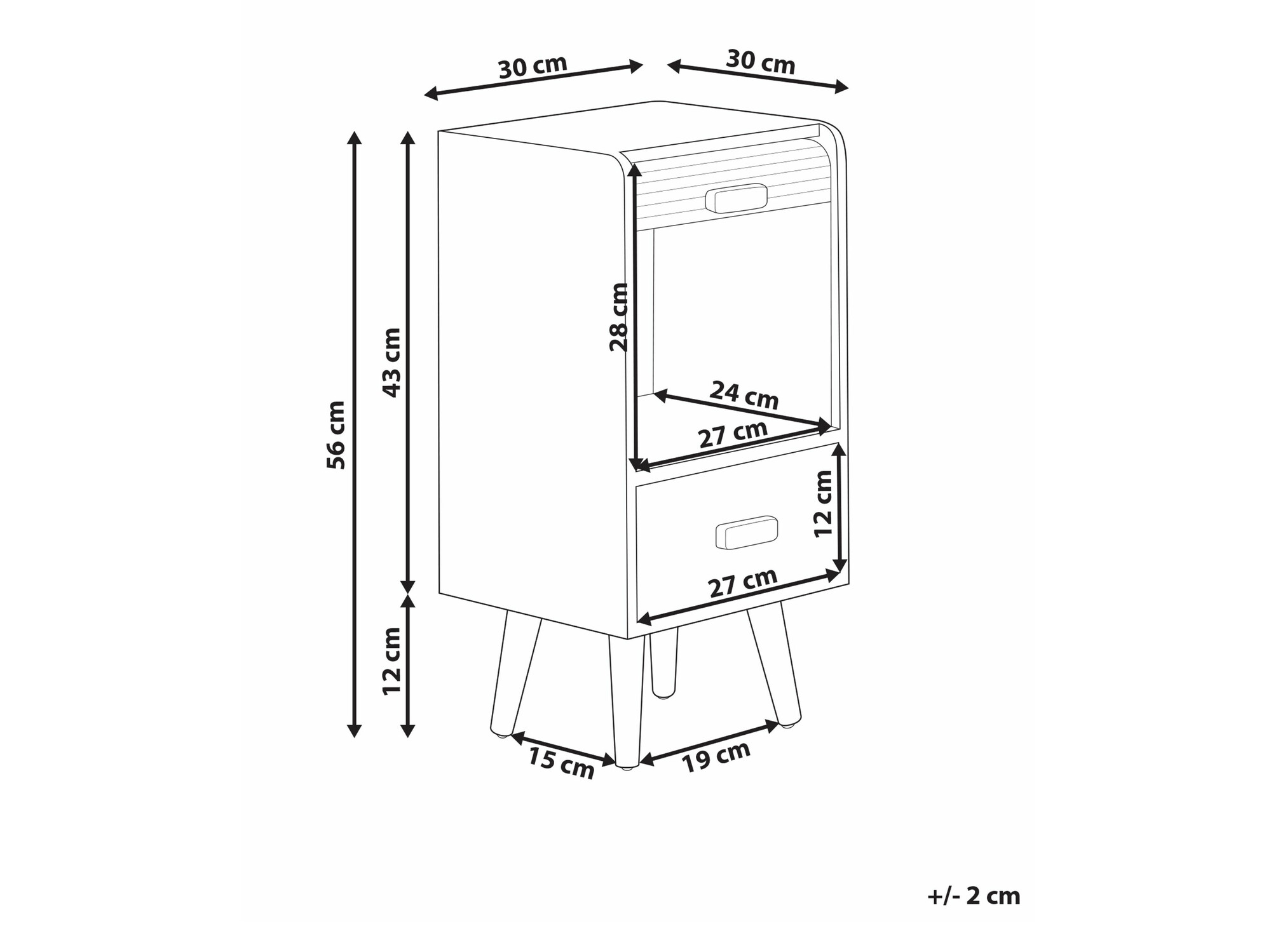 Bedside table Berwyn 2327