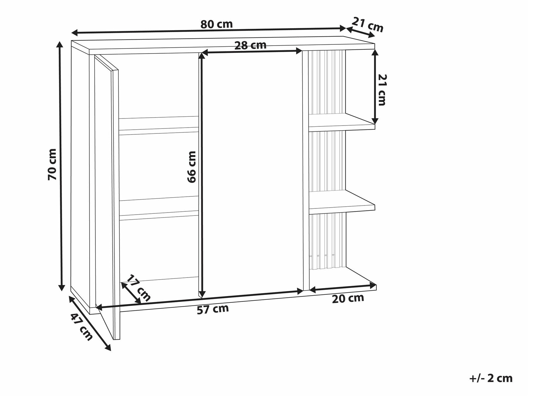 Bathroom mirror cabinet Berwyn 2343