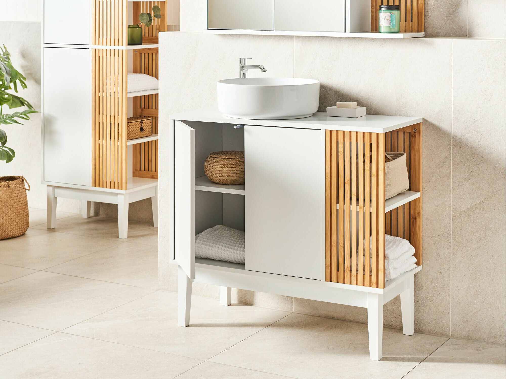 Standing bathroom cabinet for washbasin Berwyn 2340