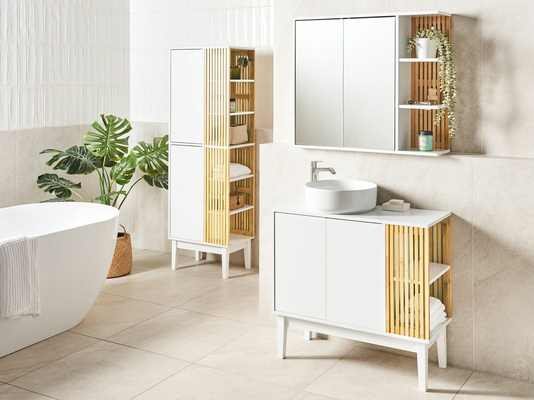 Standing bathroom cabinet for washbasin Berwyn 2340